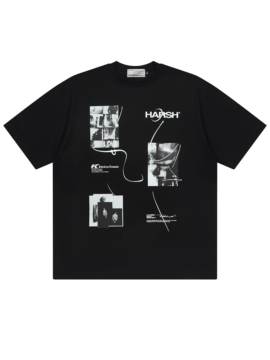 Harsh and Cruel 23SS 蒙太奇剪貼塗鴉短袖 HM232020203