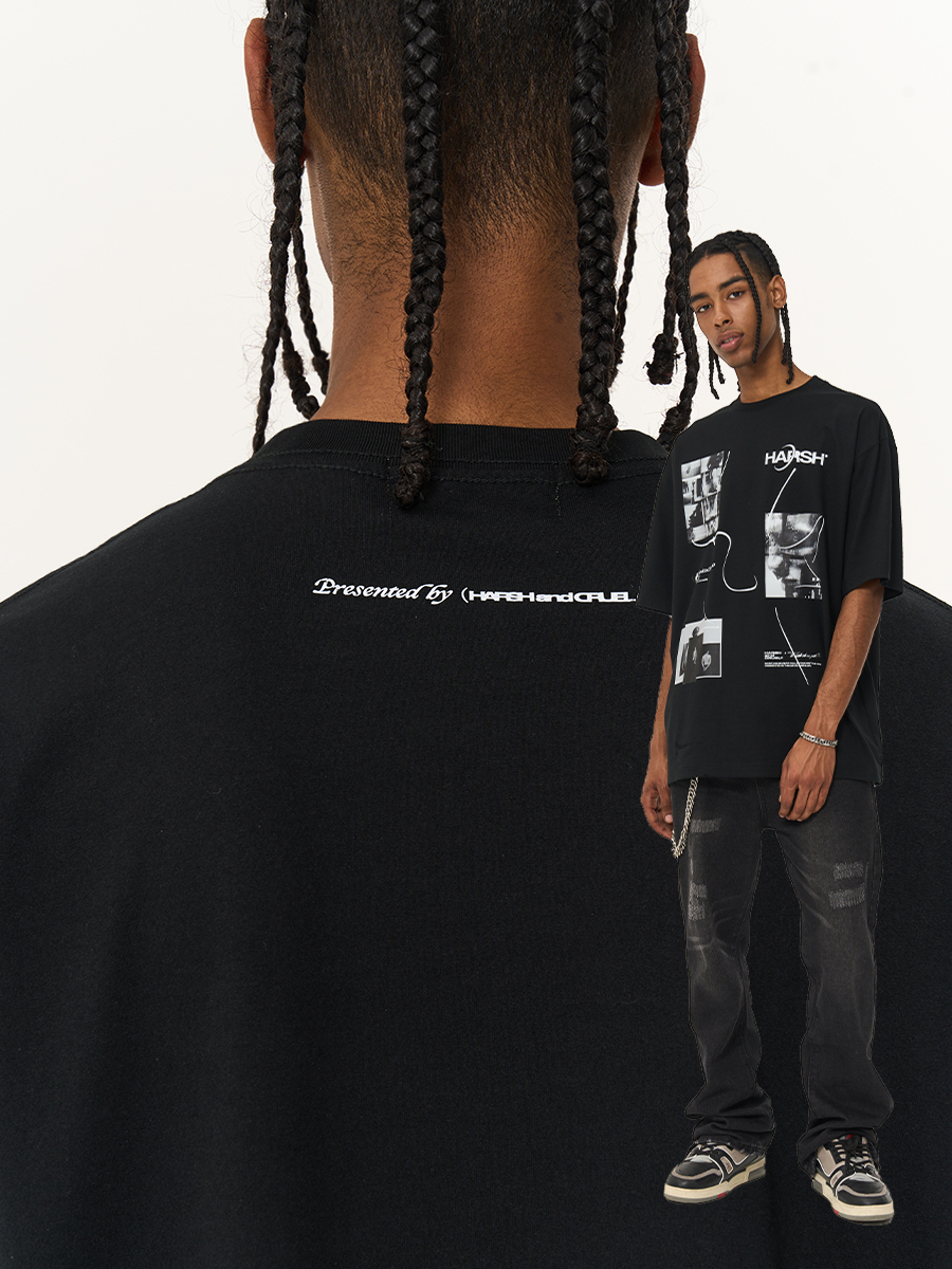 Harsh and Cruel 23SS 蒙太奇剪貼塗鴉短袖 HM232020203