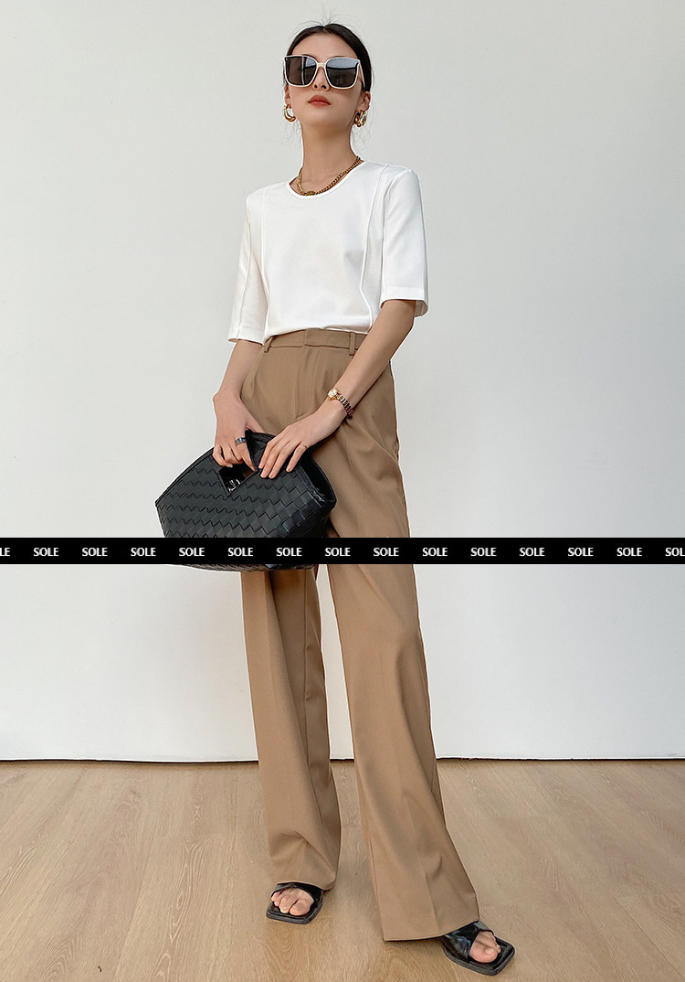 天絲棉五分袖 挺版免燙素T(黑/白)