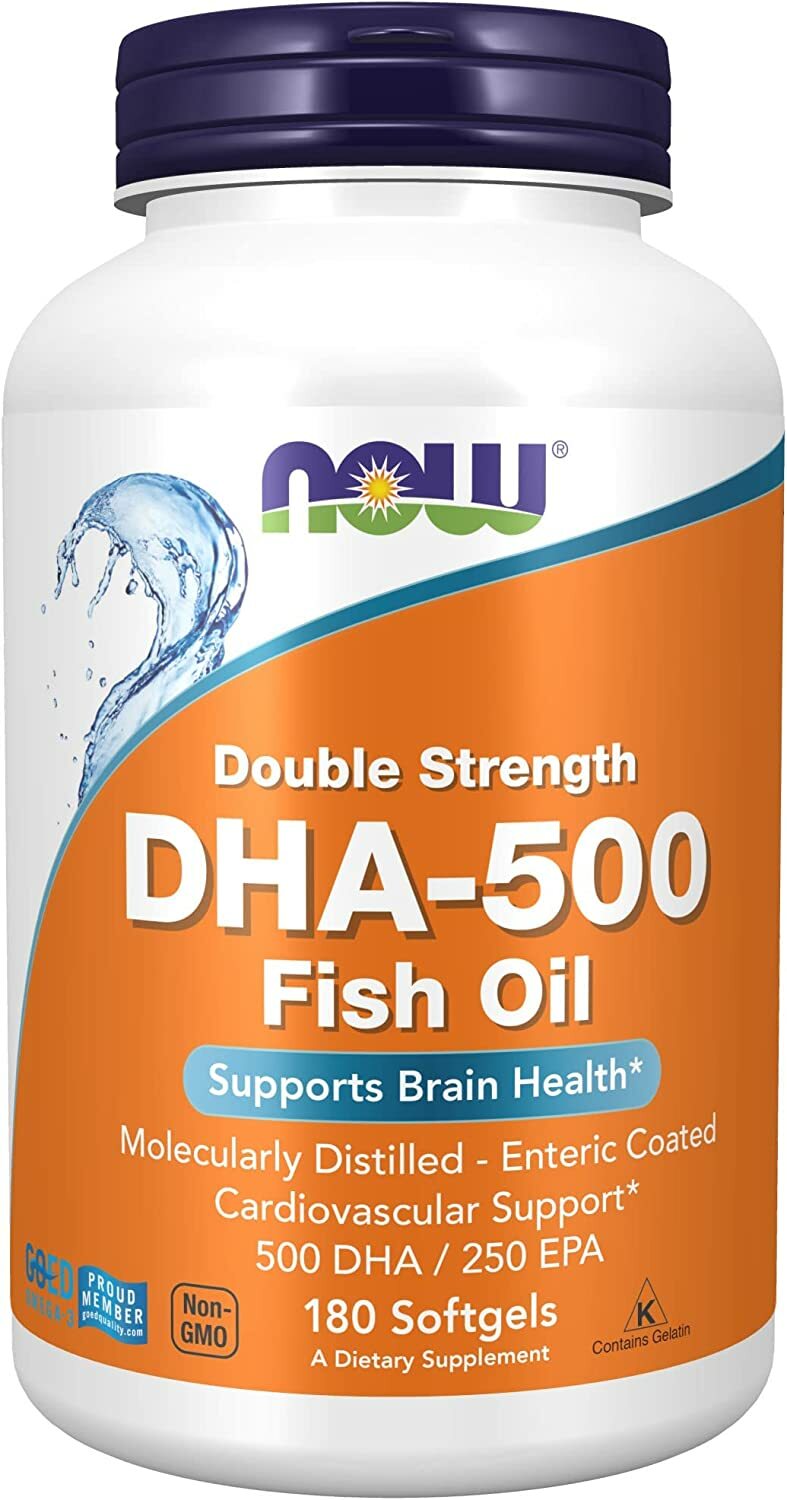 [現貨] Now 魚油 雙倍DHA 500毫克 180粒軟膠囊 DHA-500