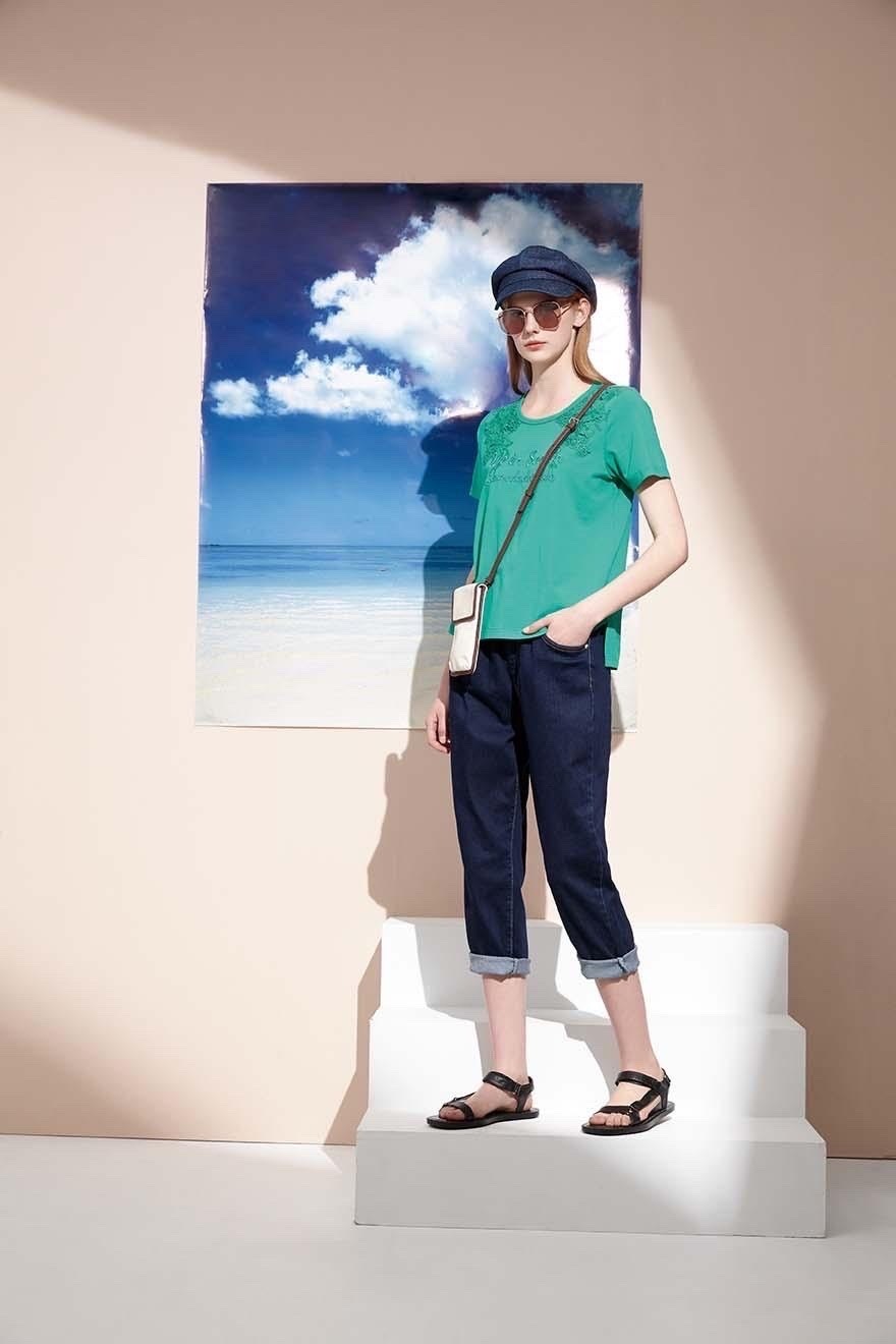 牛仔休閒後貼大口袋造型褲S6161