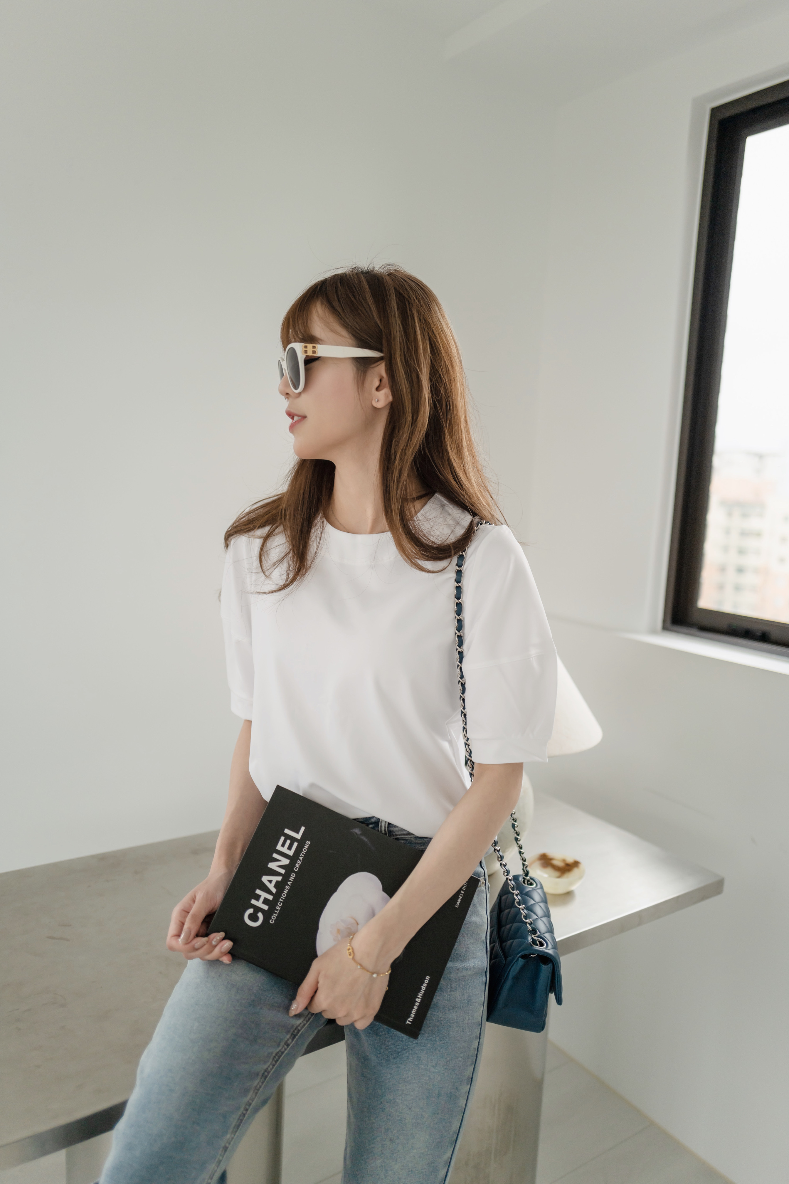 高機能冰滑燈籠袖白Ｔ