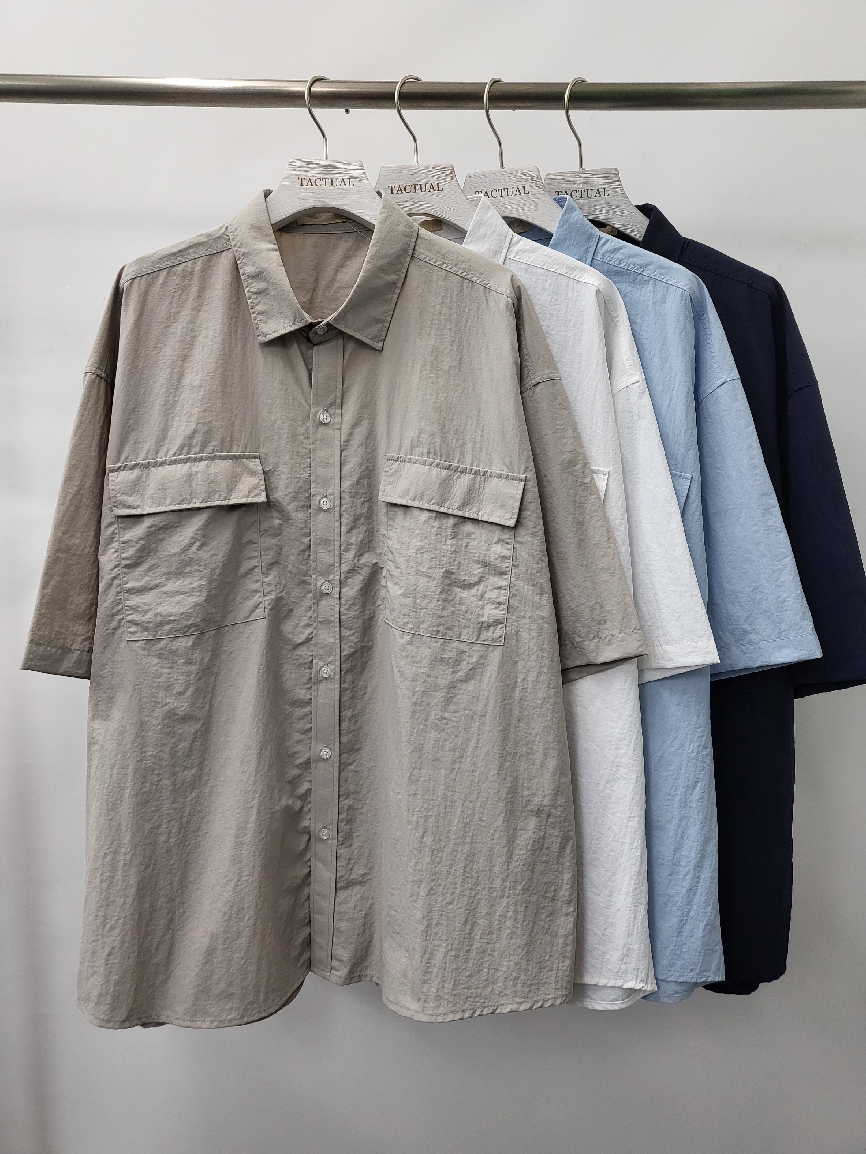 淨色雙袋短袖恤衫 S1997