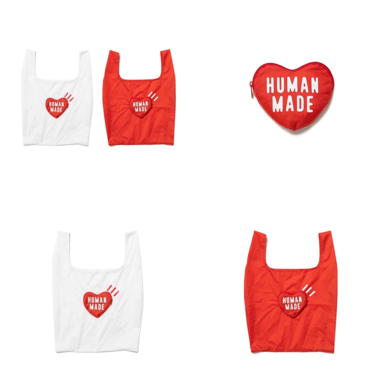 HUMAN MADE PACKABLE NYLON TOTE 愛心 尼龍 托特袋 環保袋 HM25GD051