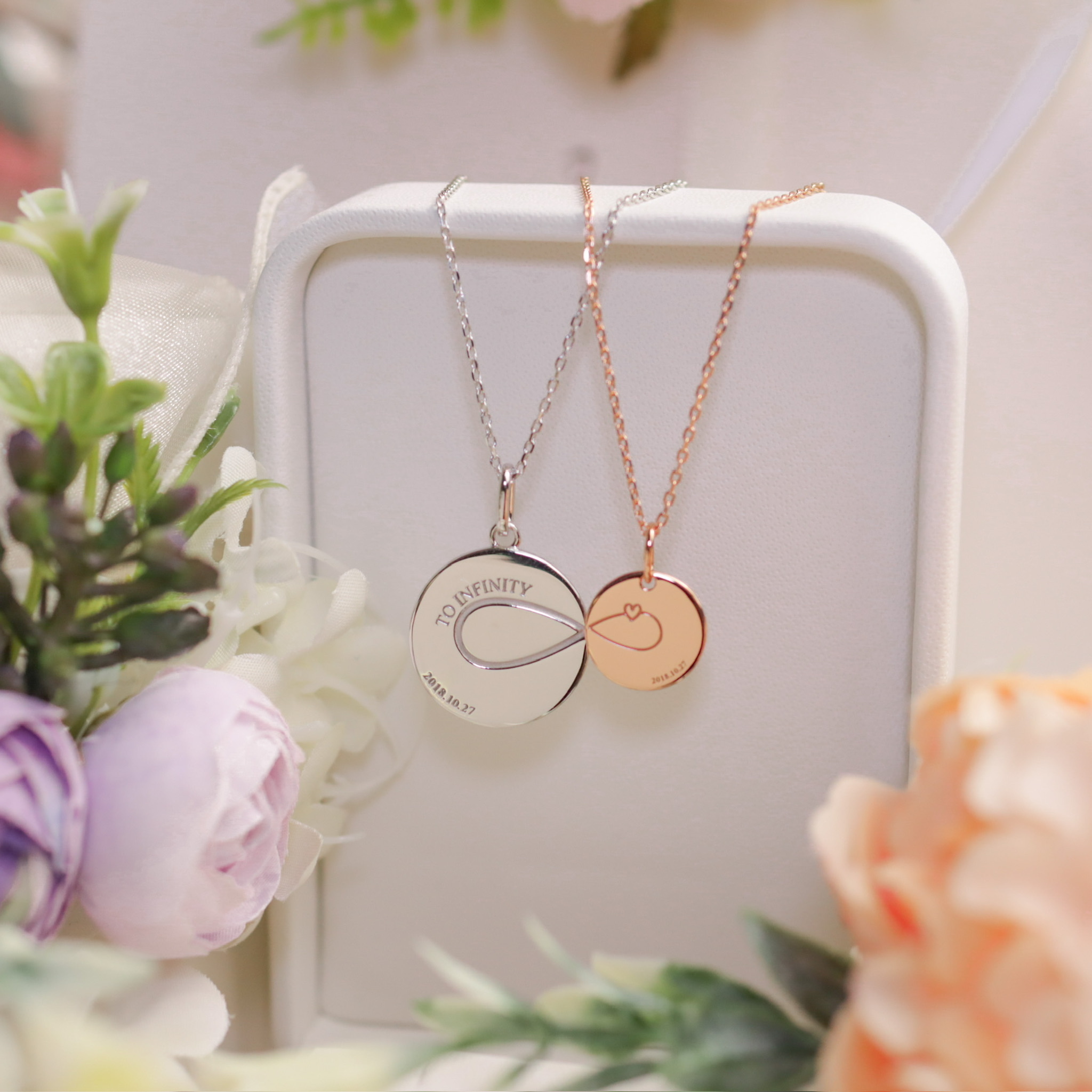 | 925純銀・白金・ 玫瑰金 | 無限的我們情侶項鍊 (可刻字) | NE0880 |