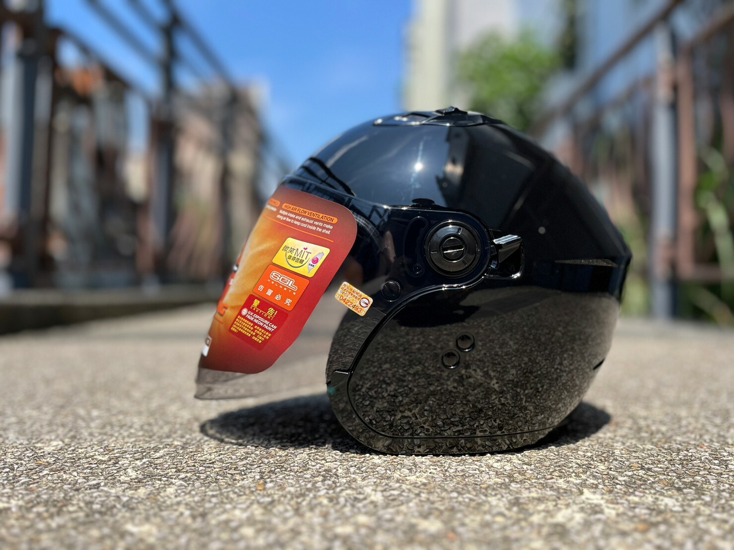 SOL SO-12 素色 亮黑 3/4罩