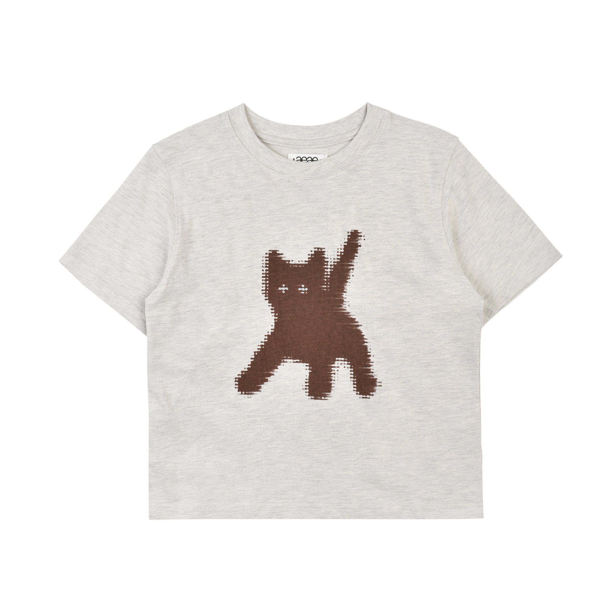 AEAE - FLASHED CATS EYE CROP T-SHIRTS [OATMEAL]