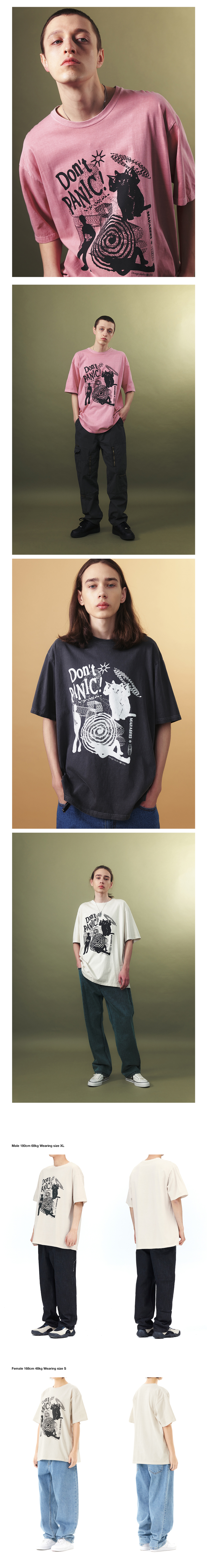 ★MAHAGRID★ DON’T PANIC PIGMENT TEE DON'T PANIC PIGMENT TEE[BEIGE] - MAHAGRID