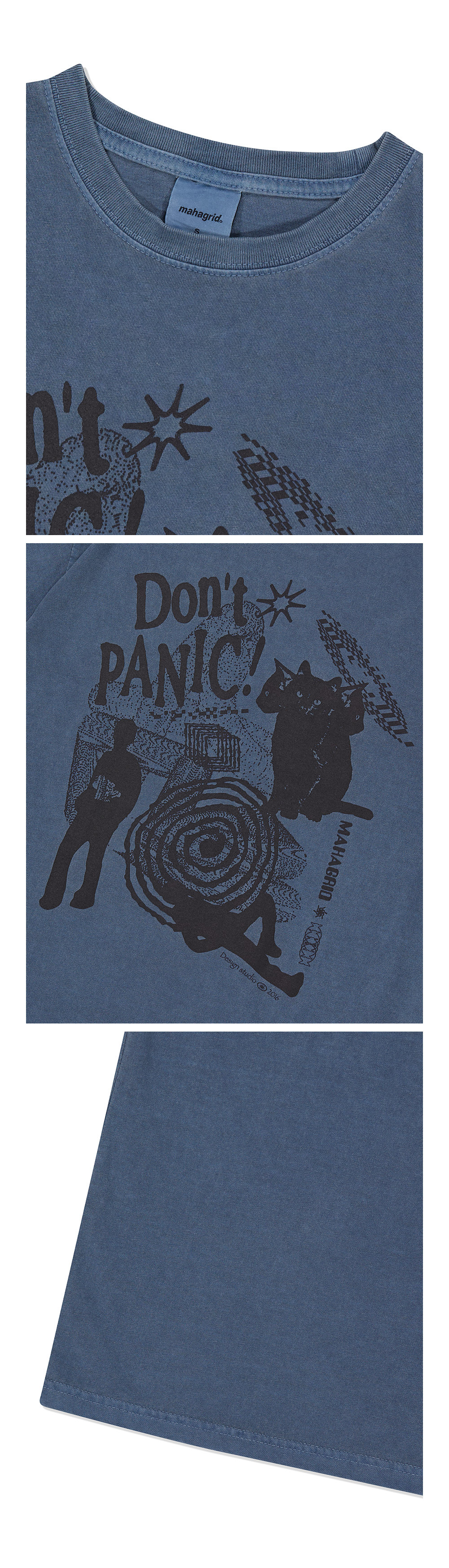 MAHAGRID) DON'T PANIC PIGMENT TEE | 4color