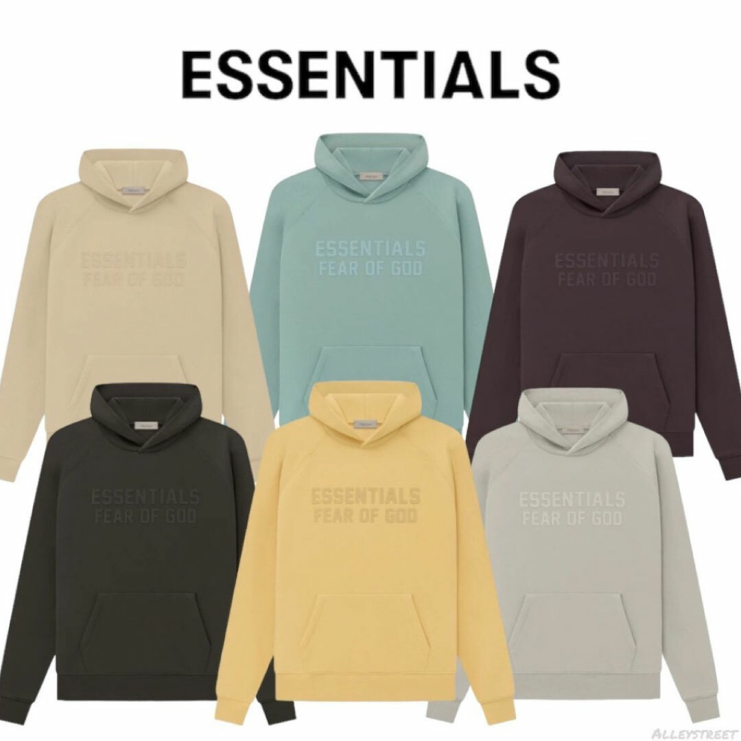 Essentials 2023 最新一季 帽T 海豹灰/卡士達黃/海鹽綠/紅茶拿鐵/豆沙紅/鐵灰綠 六色