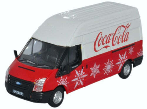 Oxford 76FT030CC 1:76 Ford Transit LWB High Coca Cola Xmas 福特箱型貨車.可口可樂塗裝.黑紅