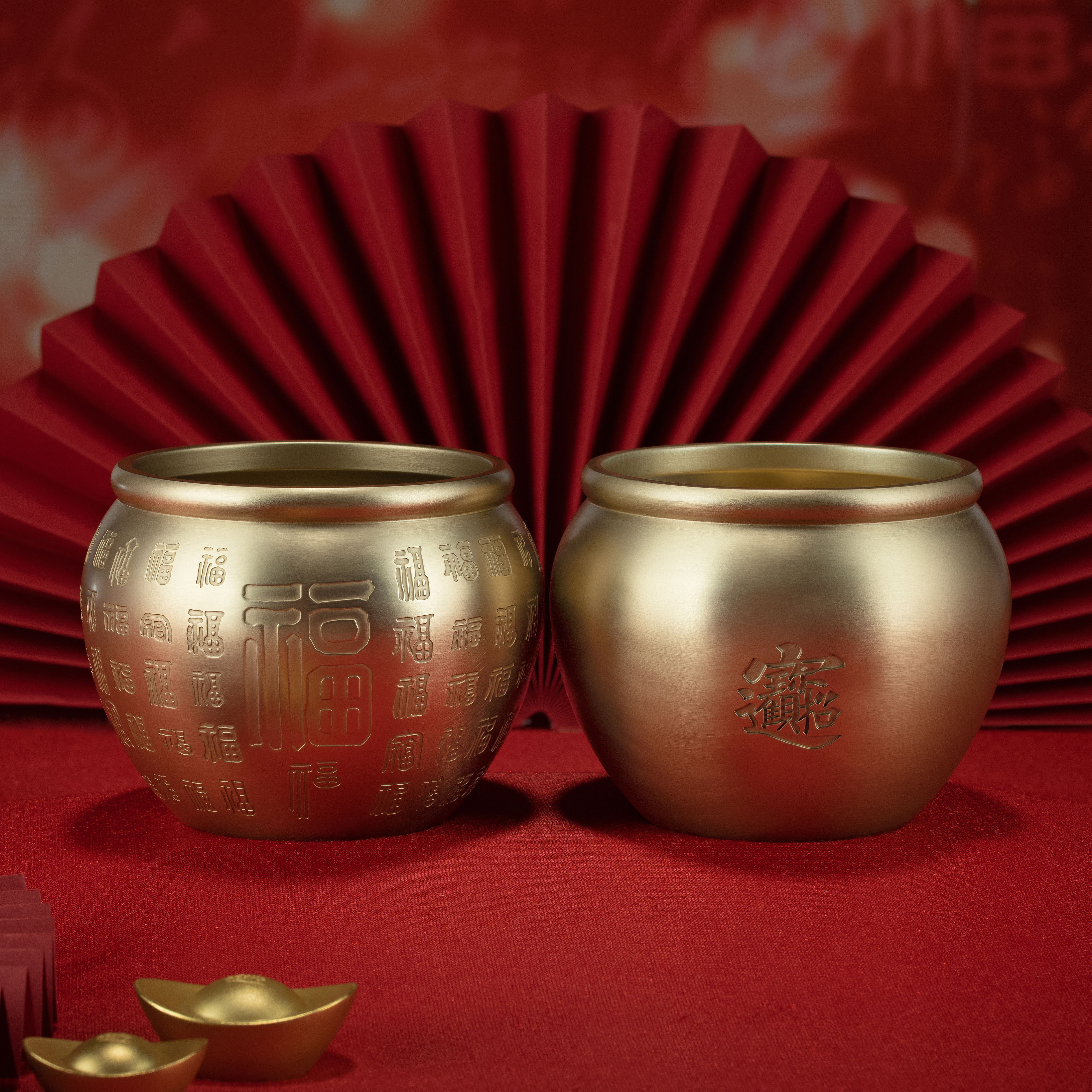 百福缸｜招財進寶缸(黃銅版)