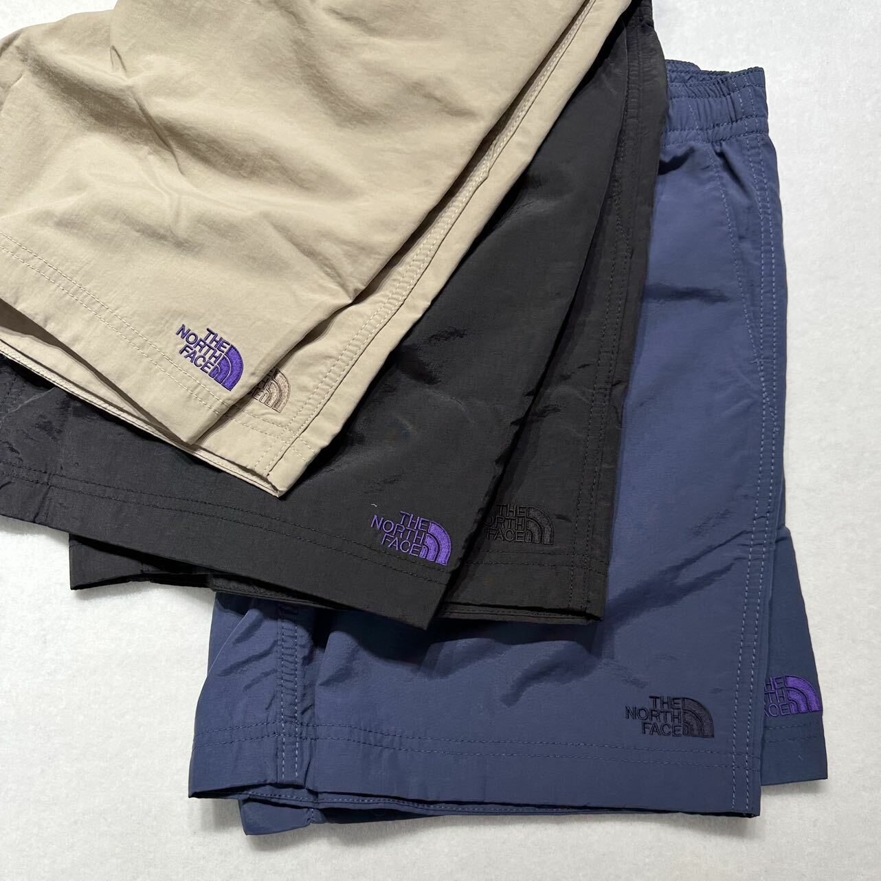 THE NORTH FACE 紫標×BEAMS Nylon Logo Shorts 機能速乾防水