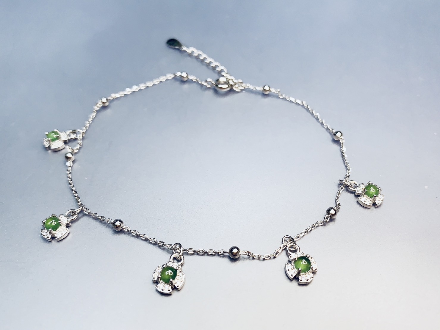 小綠翡翠腳鍊丨 夏季涼鞋必備