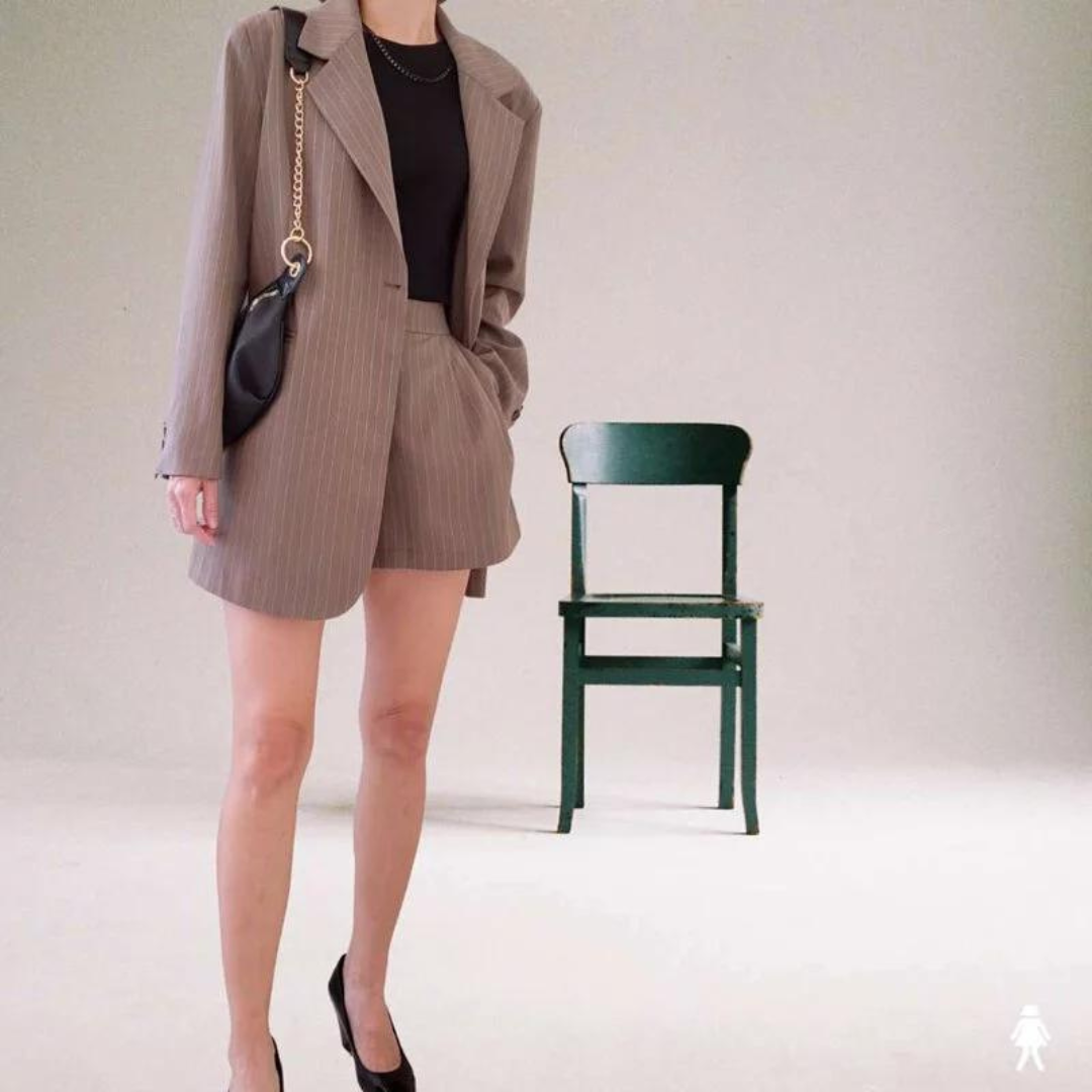 STRIPED WIDE LEG SHORTS