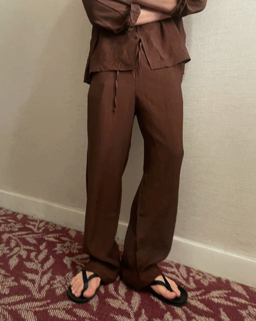 褶皺渡假風休閒褲