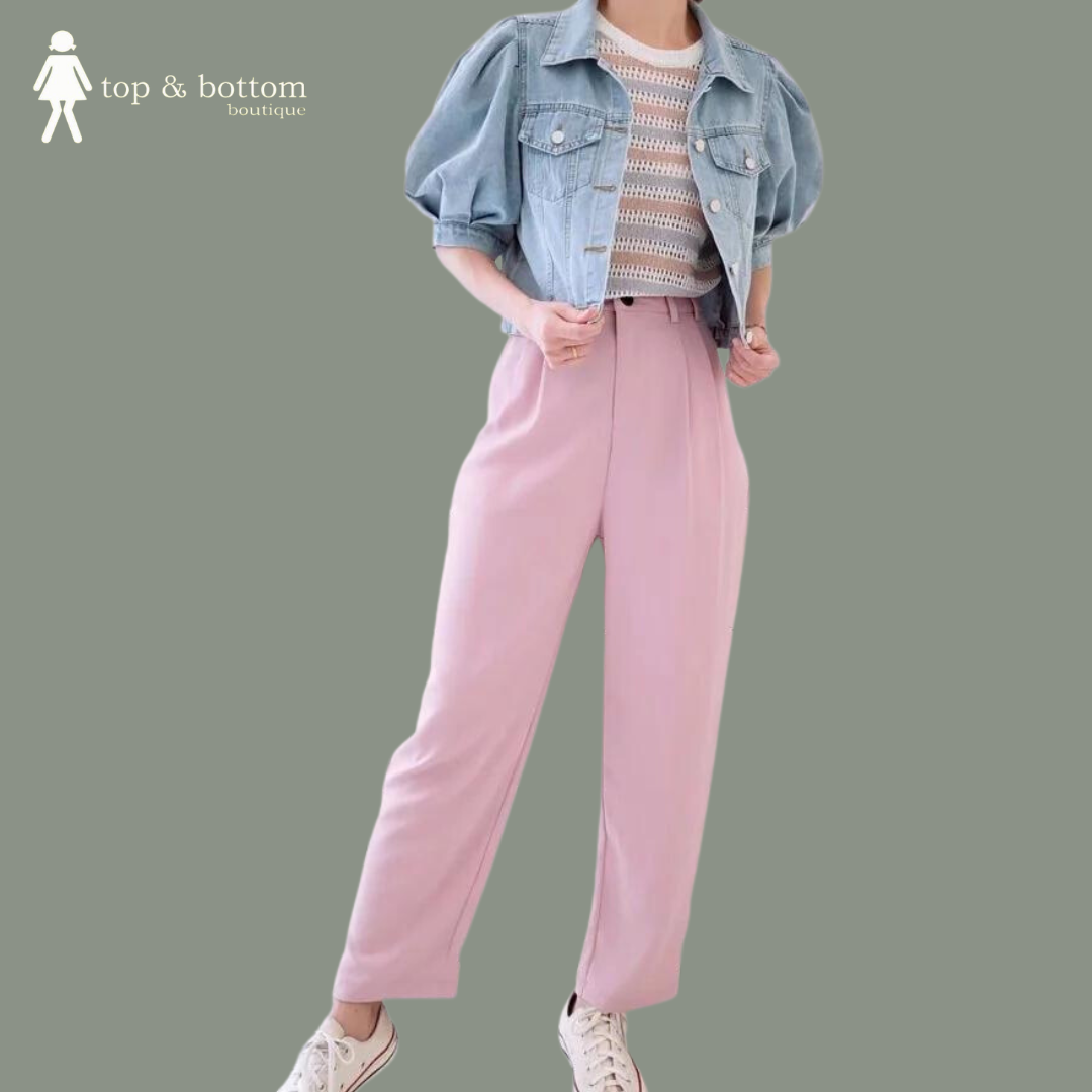 SOLID STRAIGHT TROUSERS