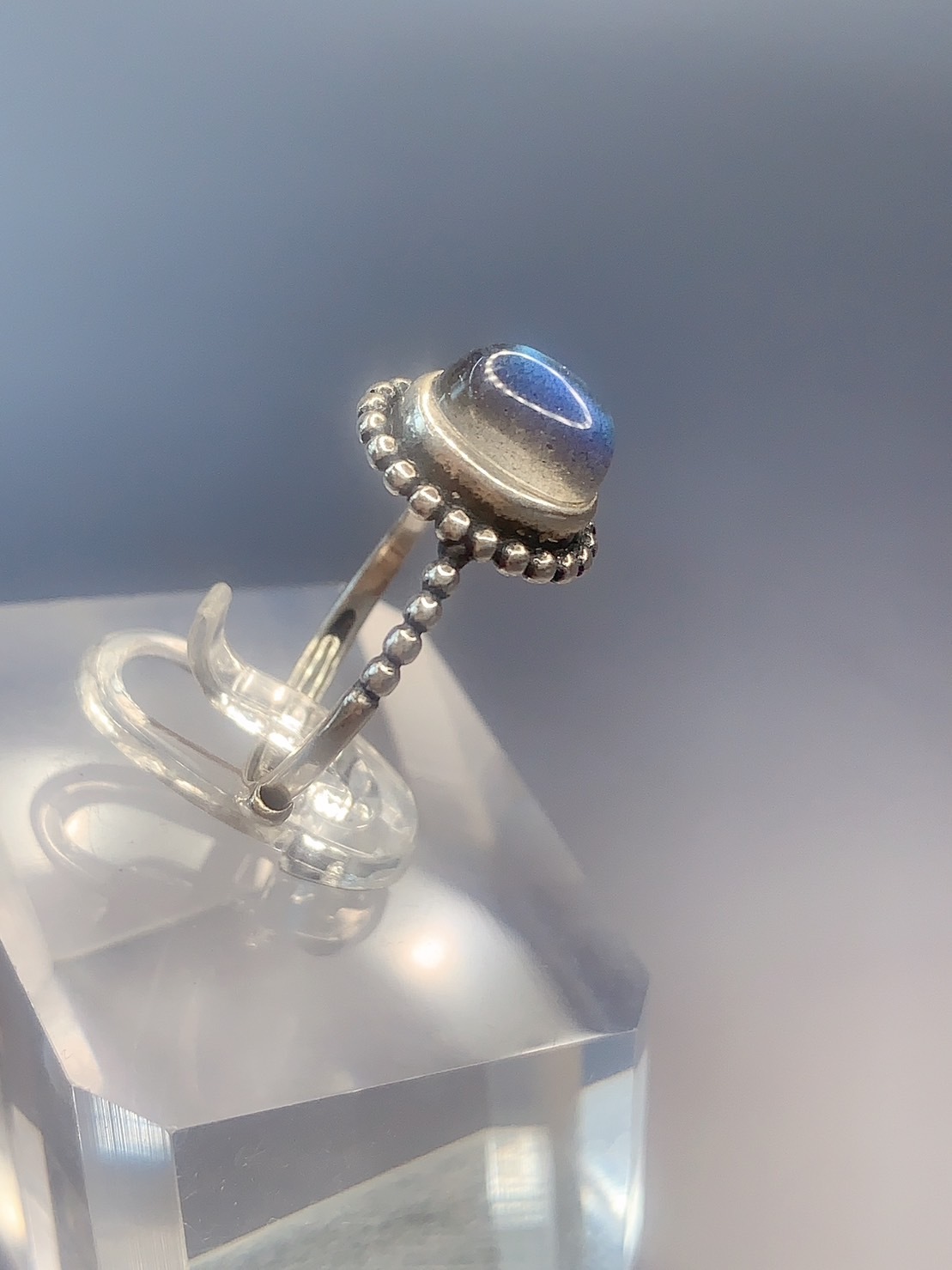 拉長石銀戒01丨透體強藍光丨激發潛能消除疲憊