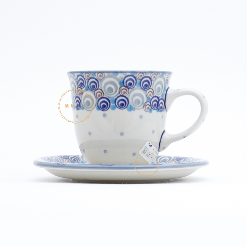 杯盤組-200ml-紫藍 孔雀眼