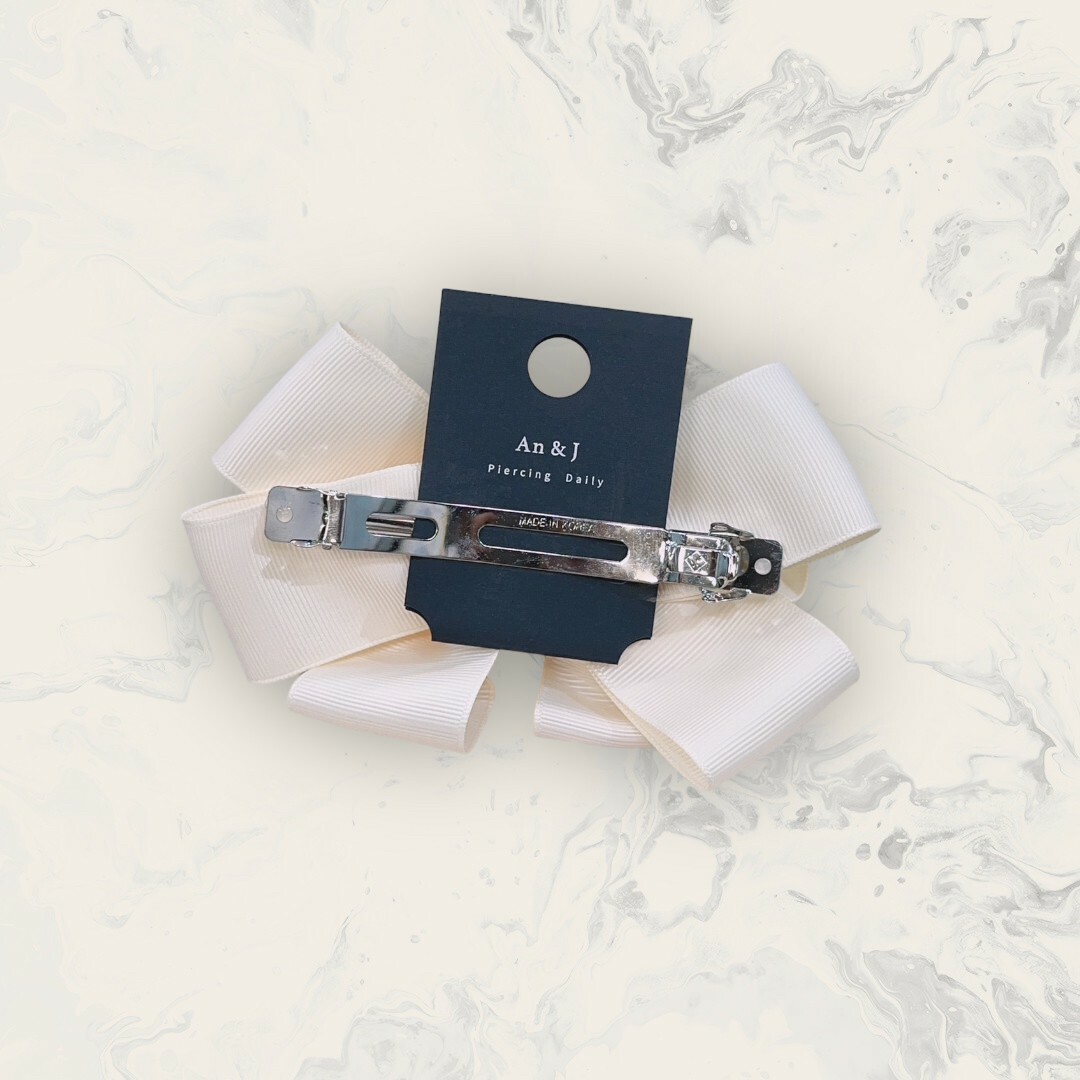 韓國直送髮飾 中吊金圓牌多層次蝴蝶結彈夾