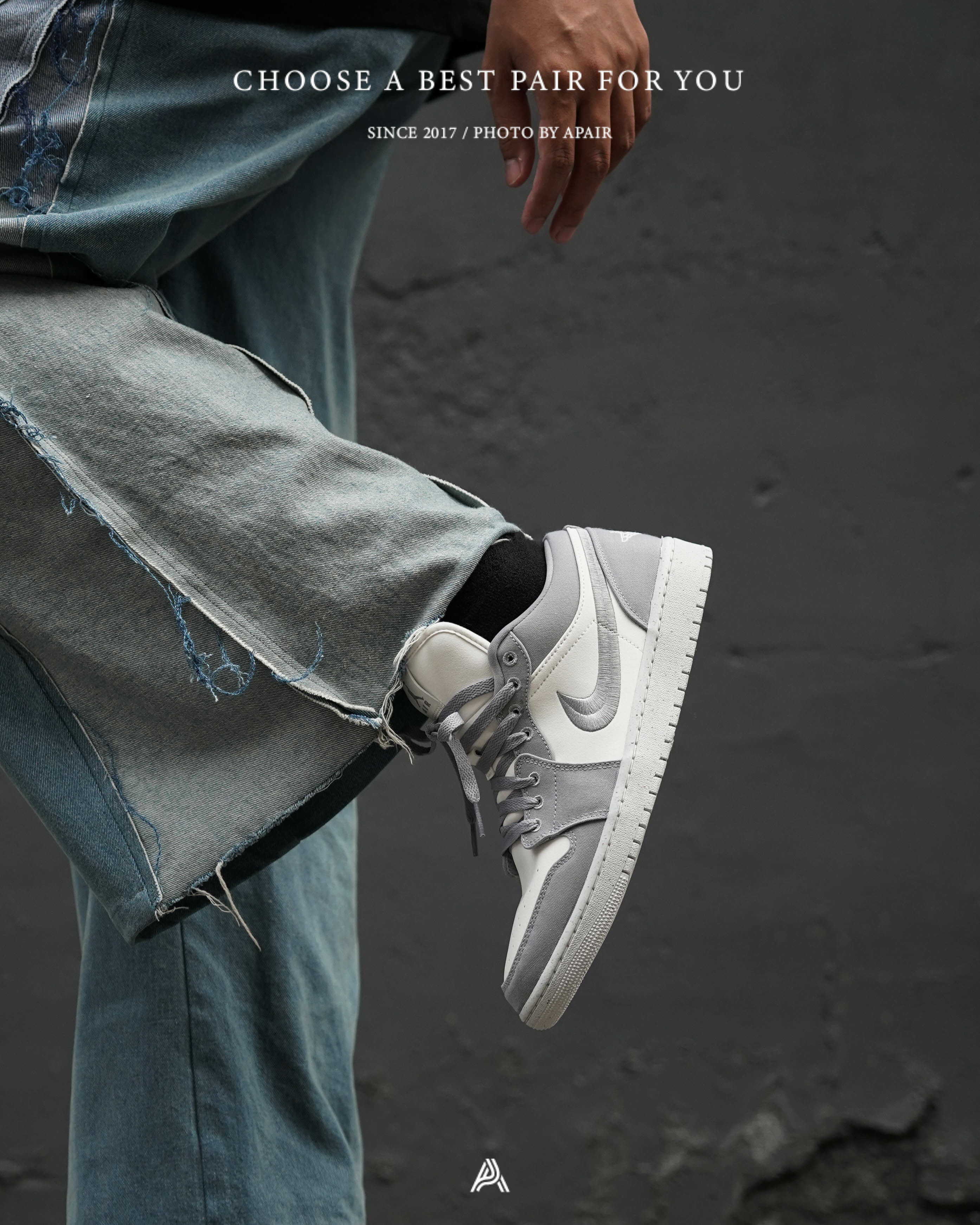 【APAIR】現貨 Air Jordan 1 Low SE Light Steel Grey AJ1 刺繡 灰白 DV0426-012