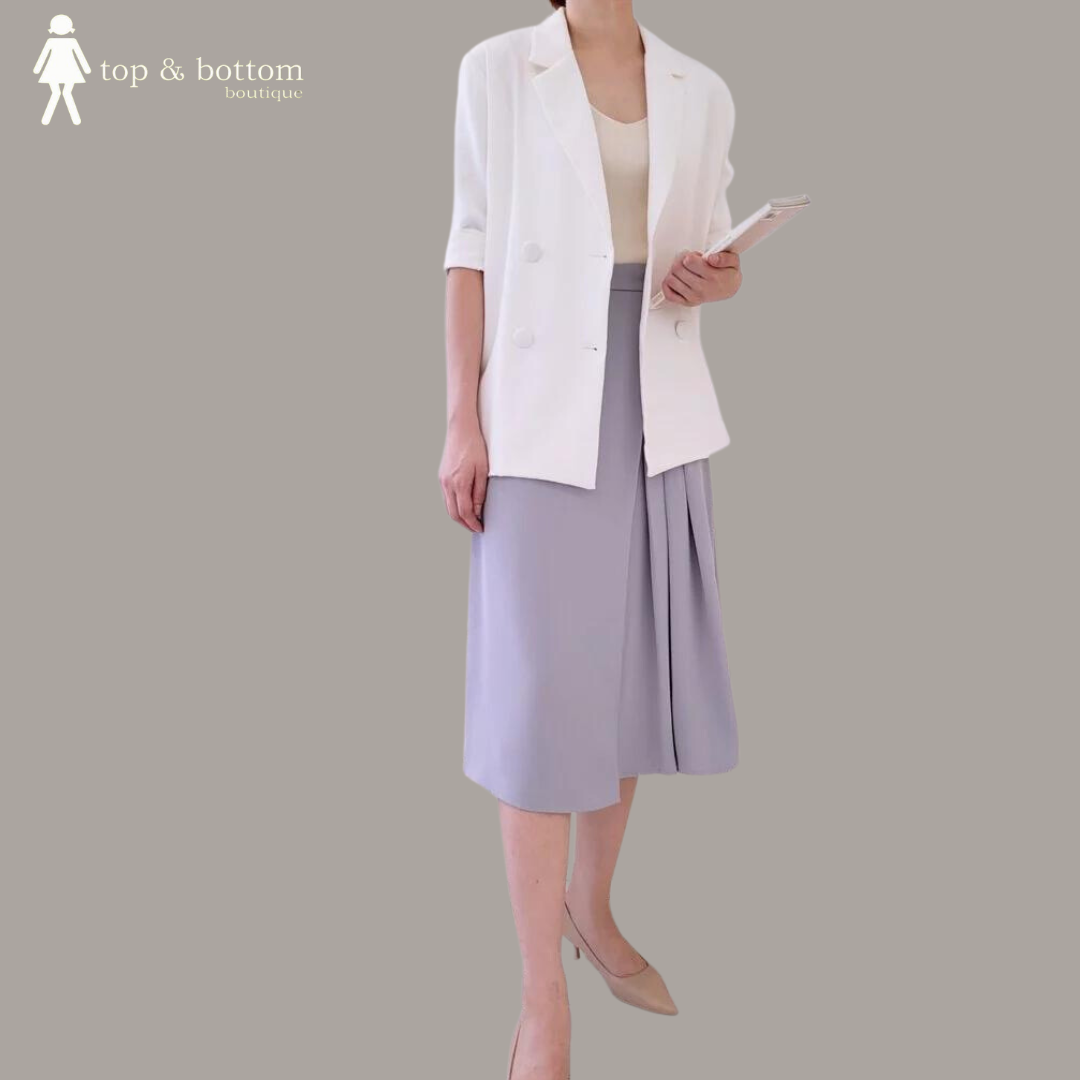 PLEATED WRAP MIDI SKIRT