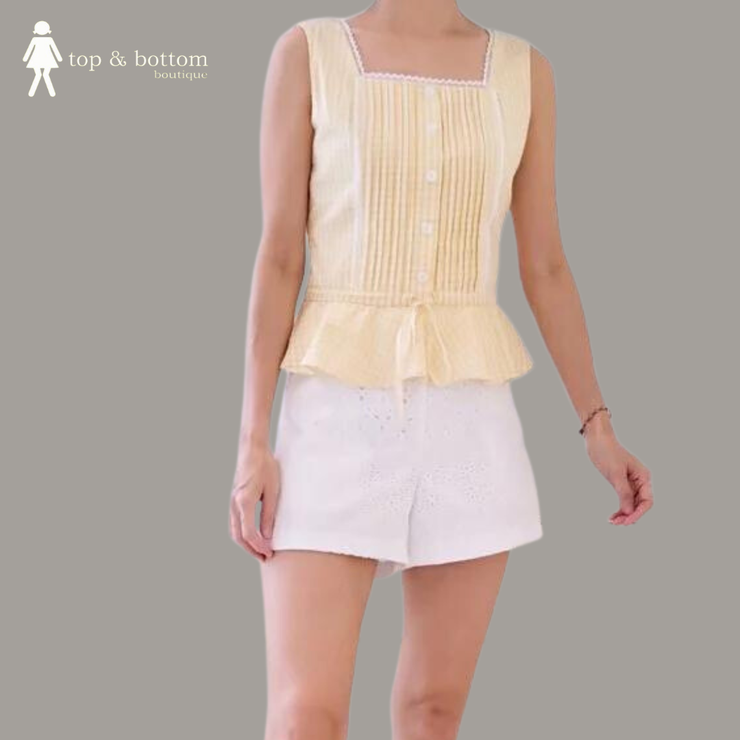 ZIP BACK COTTON LACE SHORTS