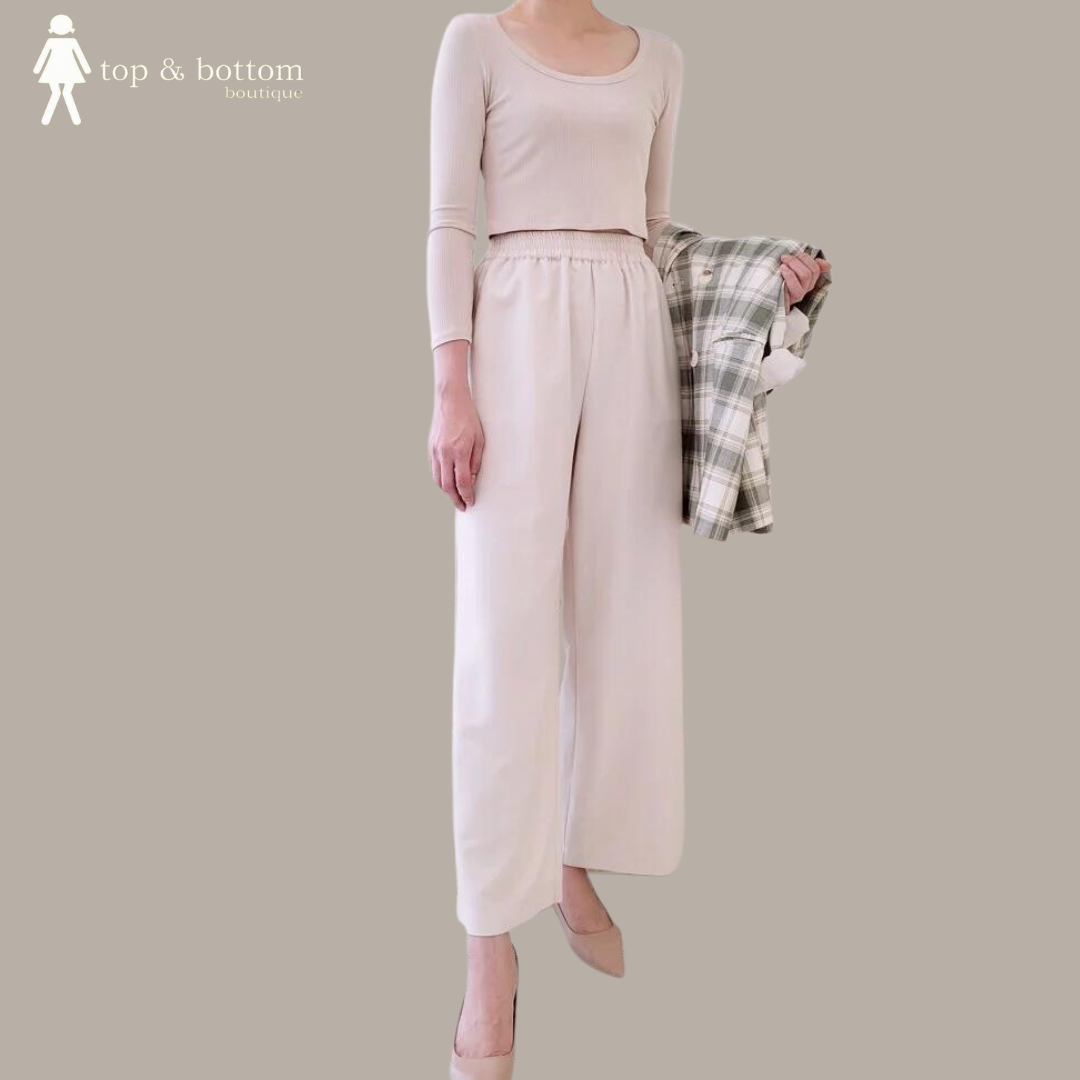 RUBBER WAISTED LONG PANT