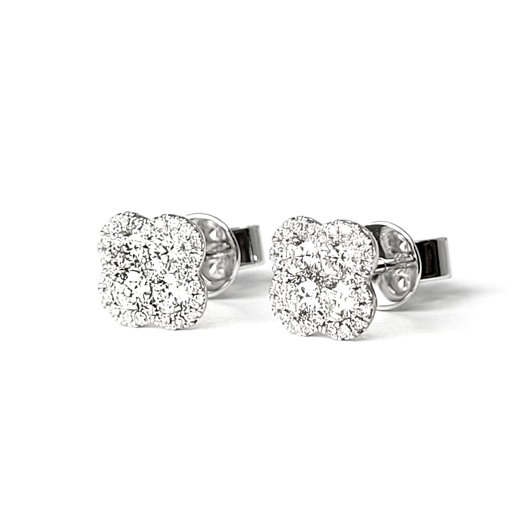 18K白金天然鑽石耳環