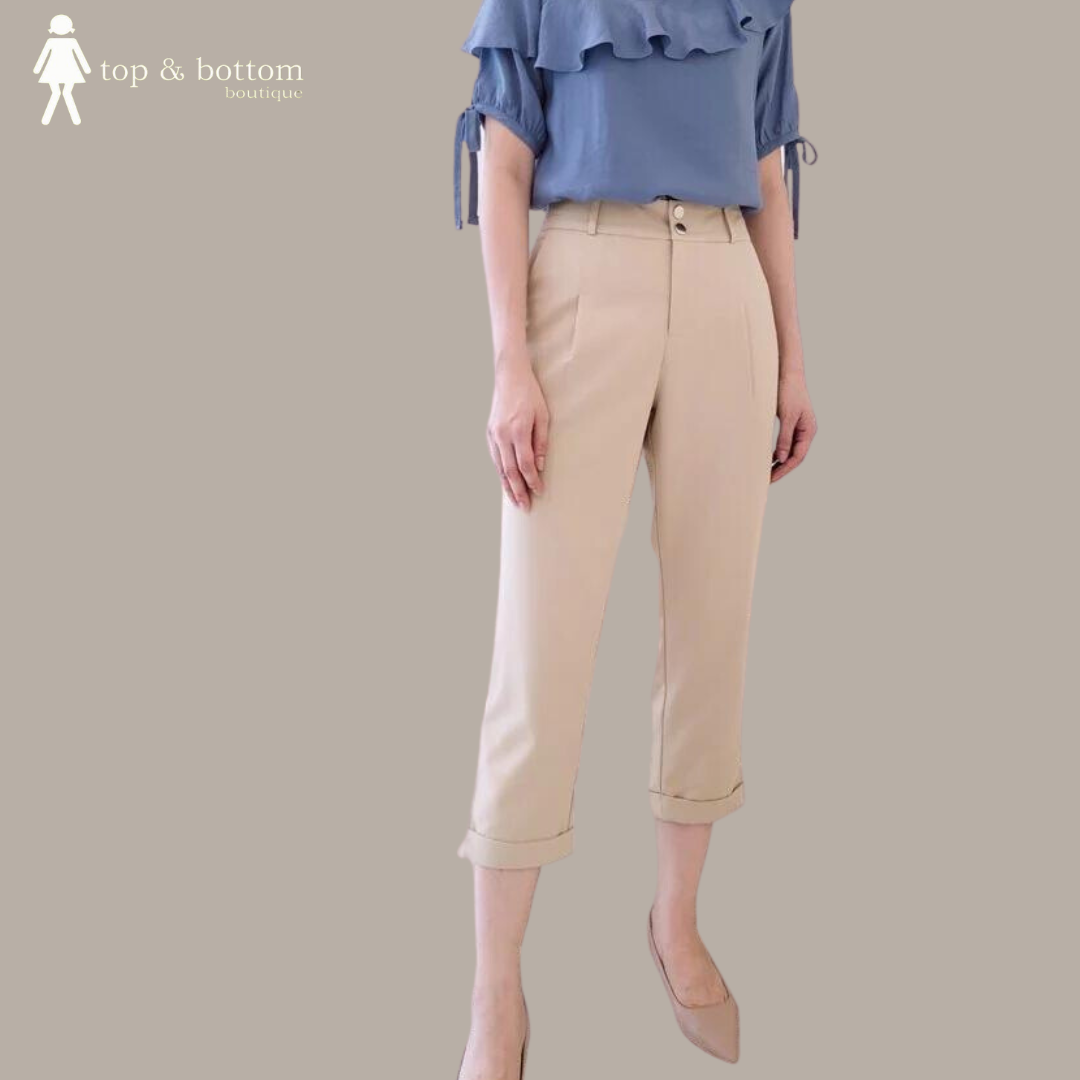 DOUBLE BUTTON STRAIGHT CUT LONG PANT