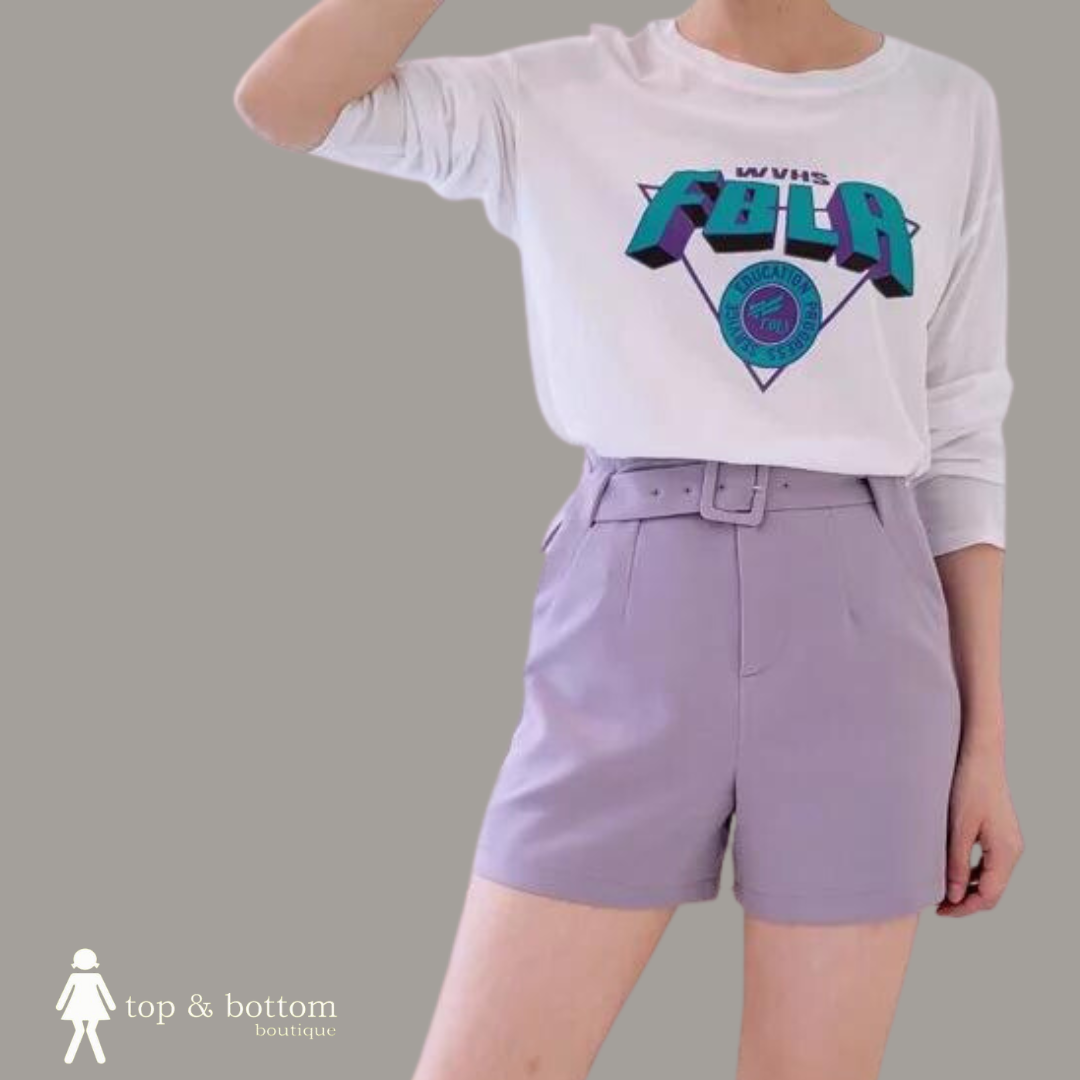 HIGH WAISTED BELTED SHORTS