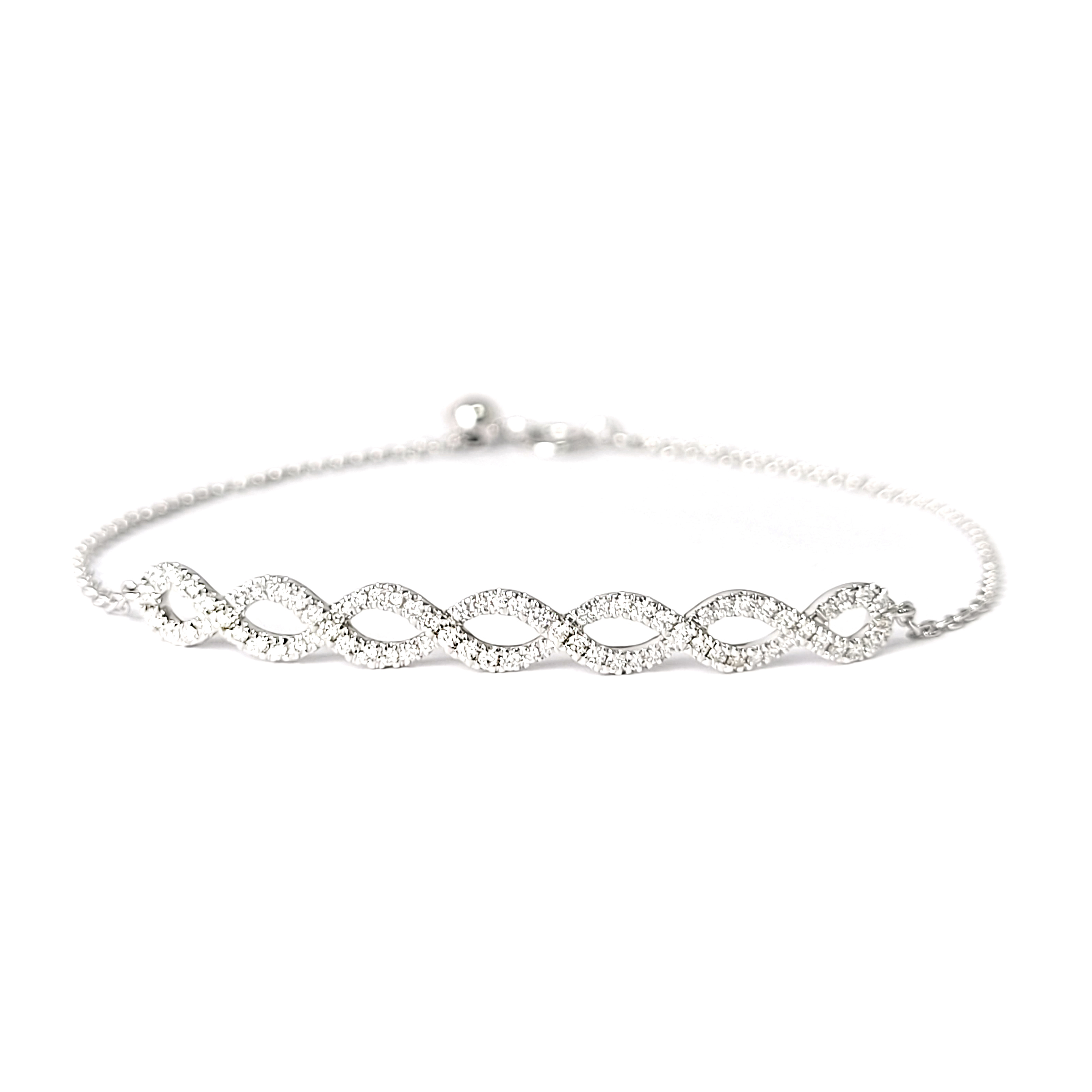 18K白金天然鑽石手鏈