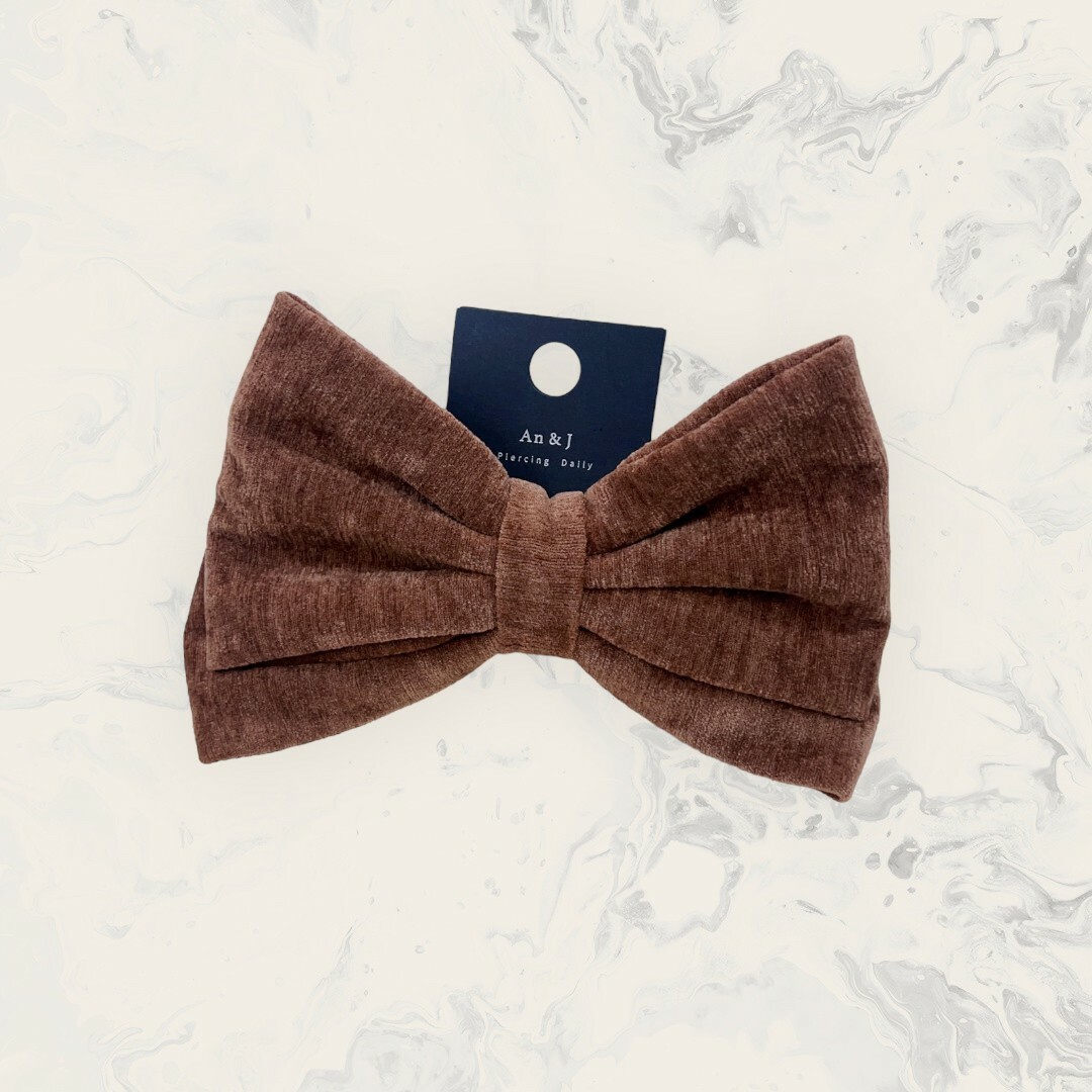 韓國直送髮飾 超大絨布雙層蝴蝶結彈夾