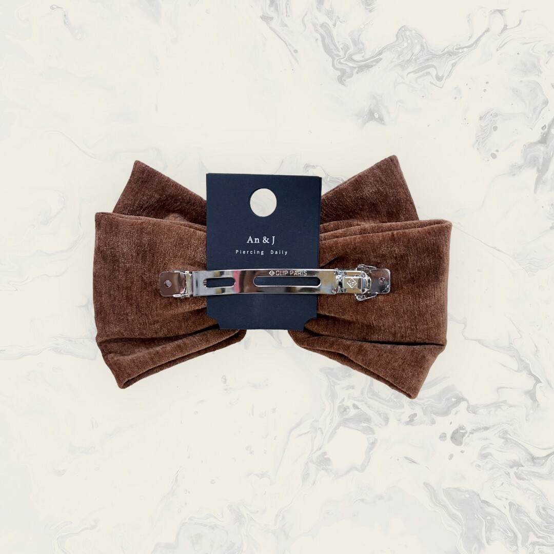 韓國直送髮飾 超大絨布雙層蝴蝶結彈夾