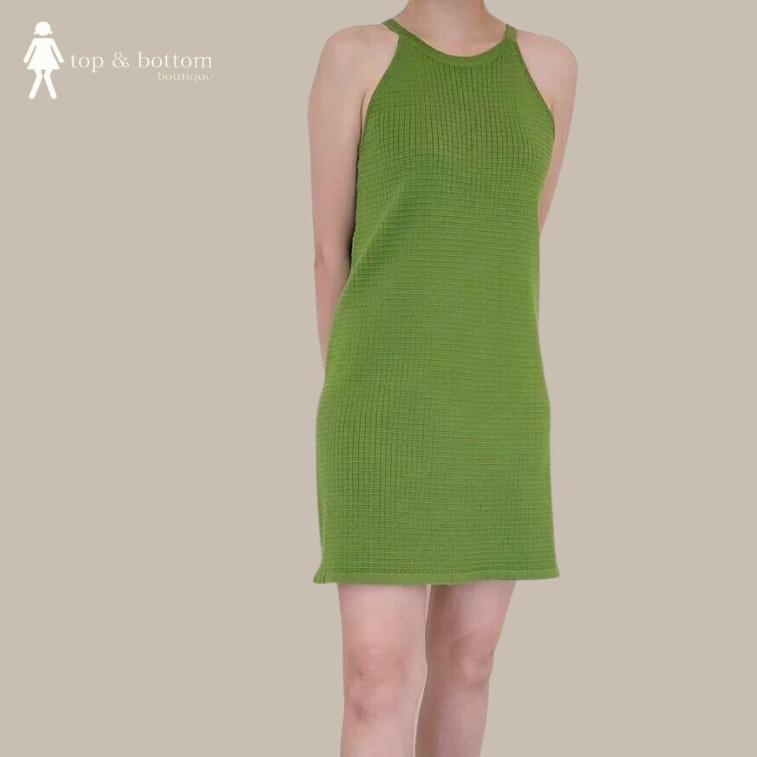 HALTER SHORT KNIT DRESS
