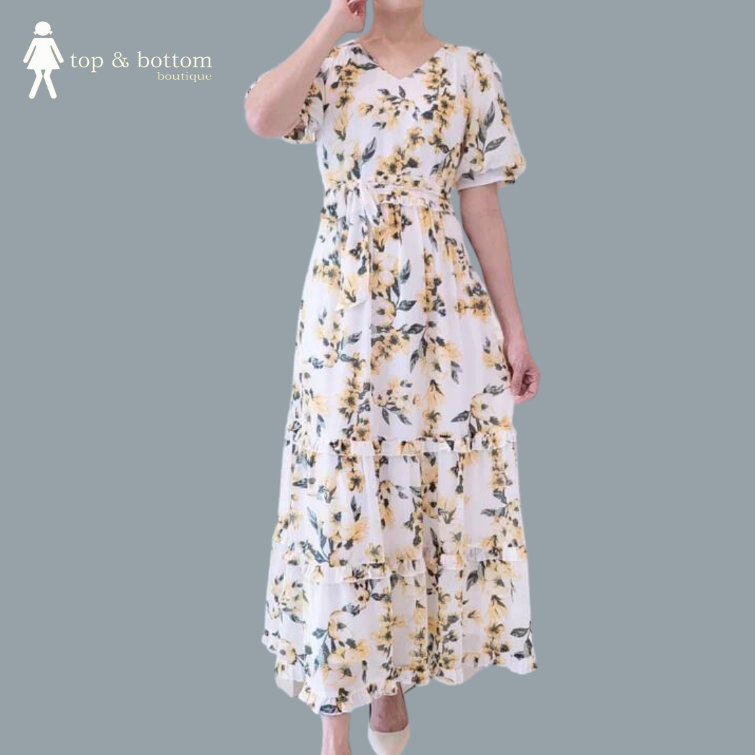 CHIFFON FLORAL LONG DRESS