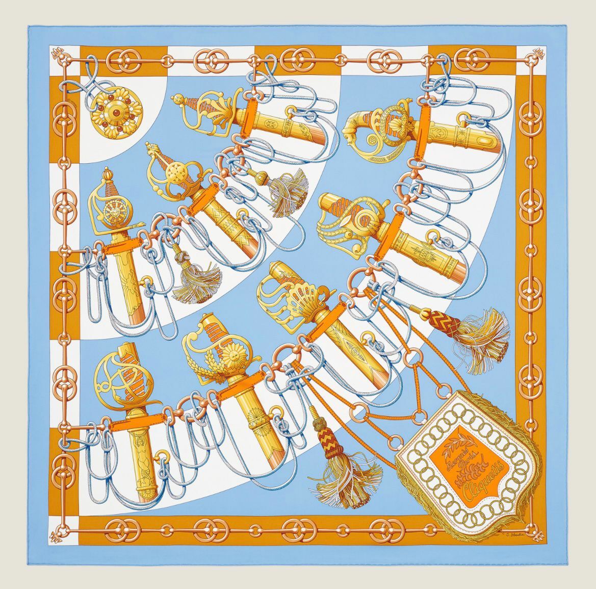 HERMES 90X90 絲巾 B48-M