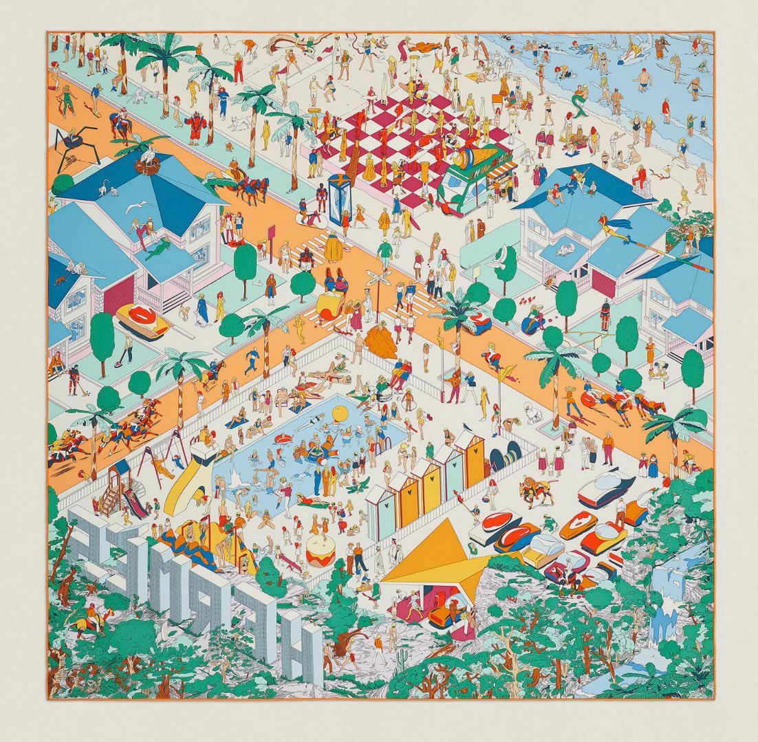 HERMES 90X90 絲巾 B53-M