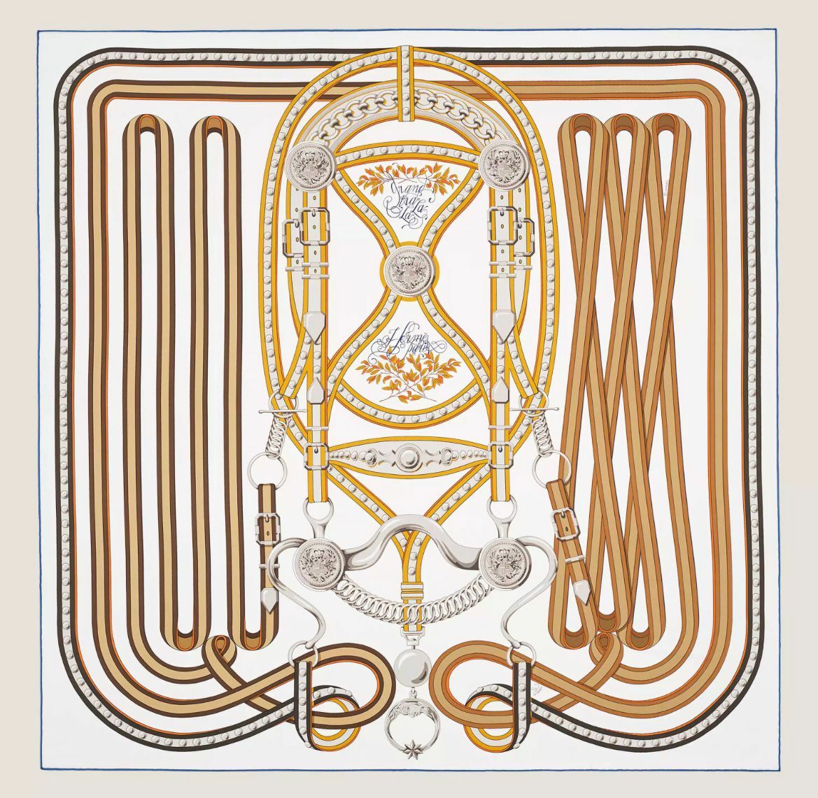 HERMES 90X90 絲巾 B54-M