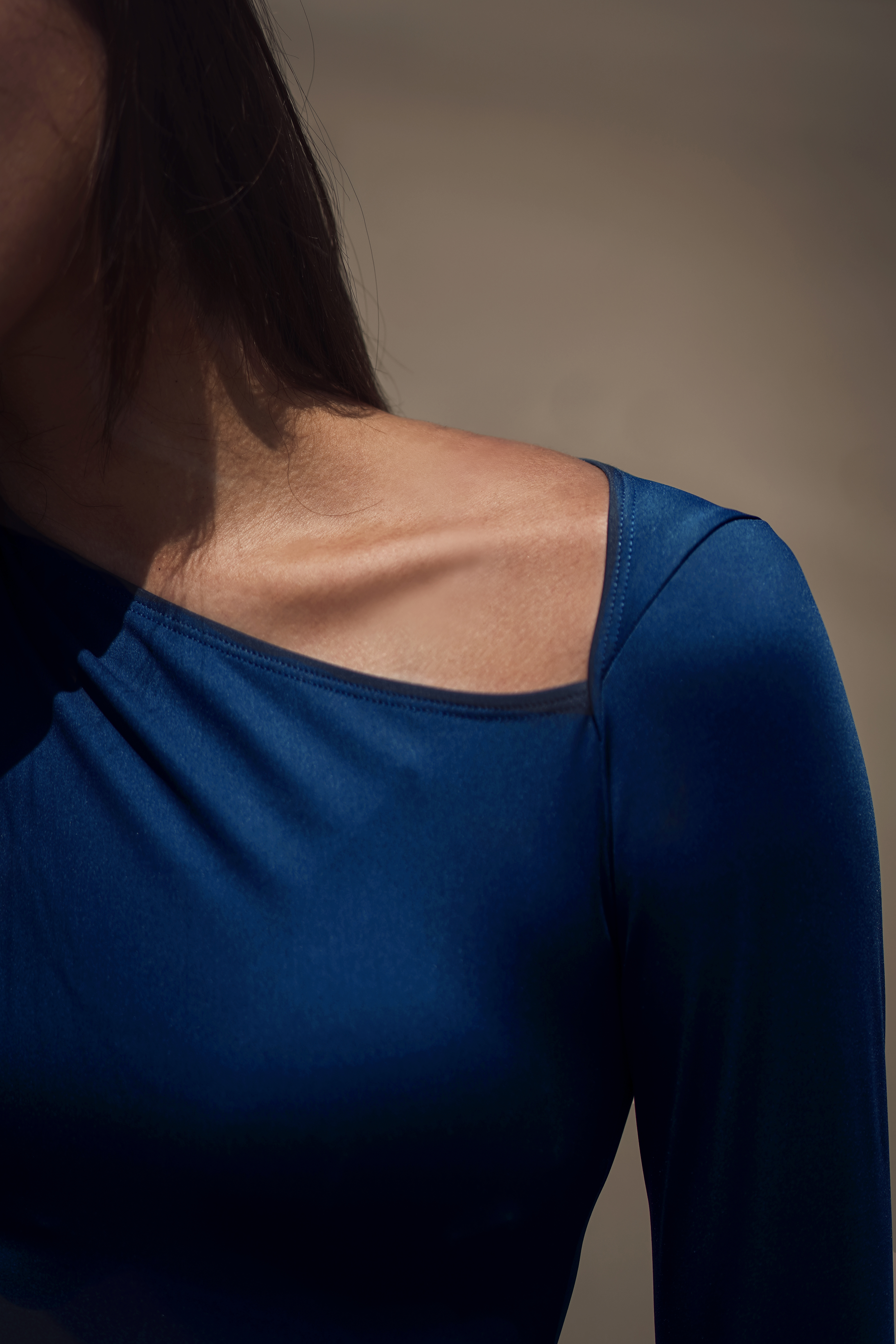 斜肩連身防磨衣Ｉ經典藍