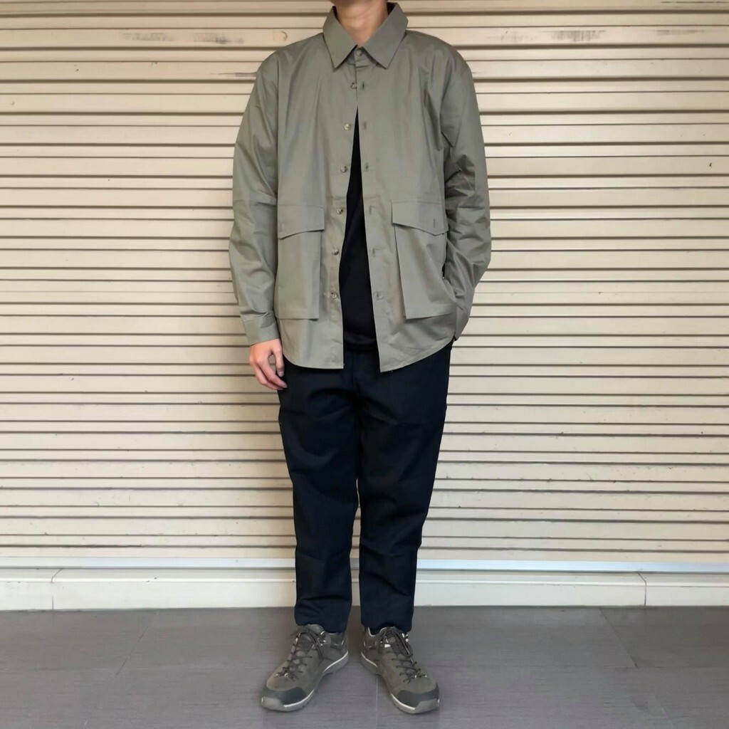 ☆ETW☆【EASY TO WEAR】自訂款 秋冬 下擺 大口袋 法式工裝 襯衫 休閒襯衫 工裝襯衫 口袋襯衫 長袖襯衫