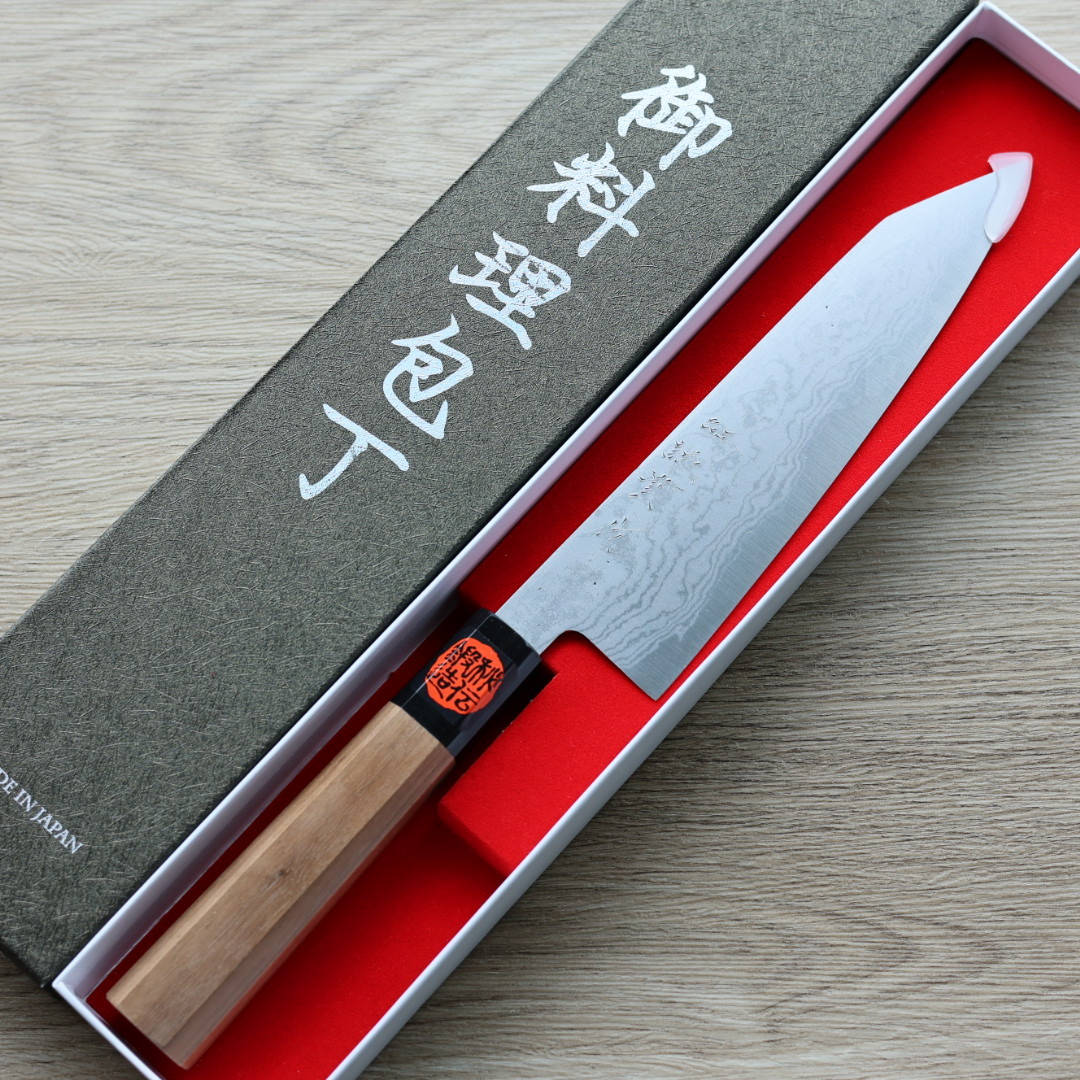 田中一之/誠貴作 牛刀180mm 青紙鋼 大馬士革