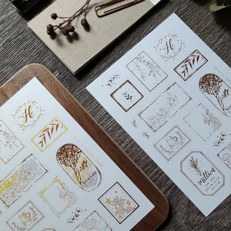 杏仁鹿Lucky Deer ． 花草絮語-Your Life 割型貼紙