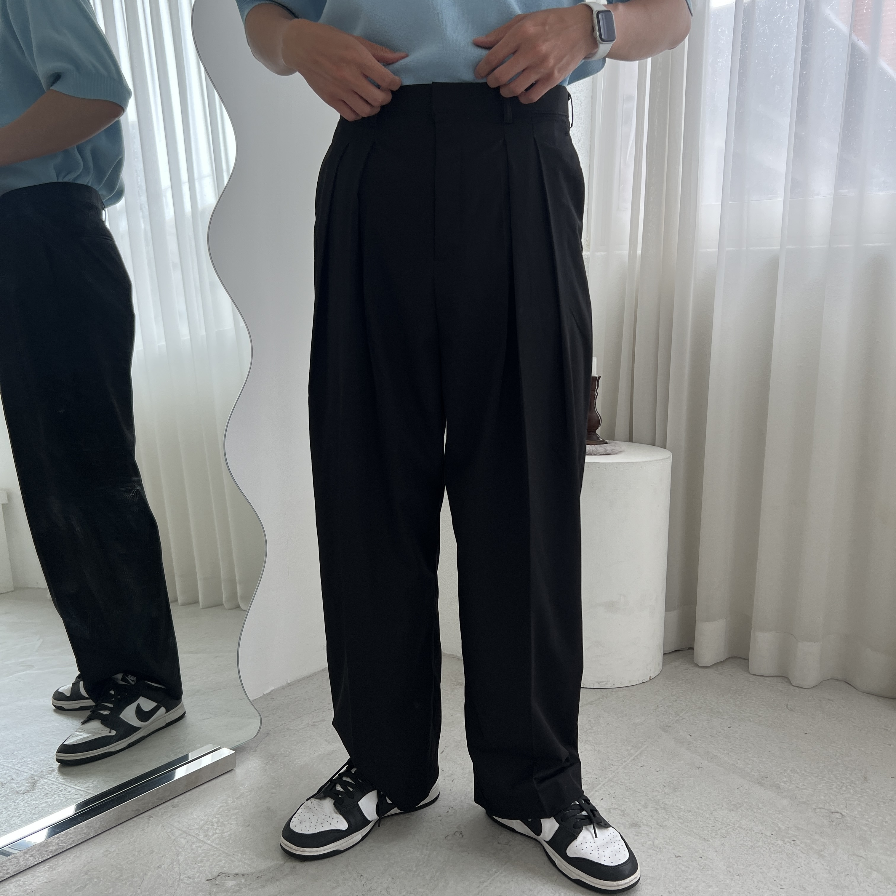 現貨｜垂墜感慵懶打褶西裝褲