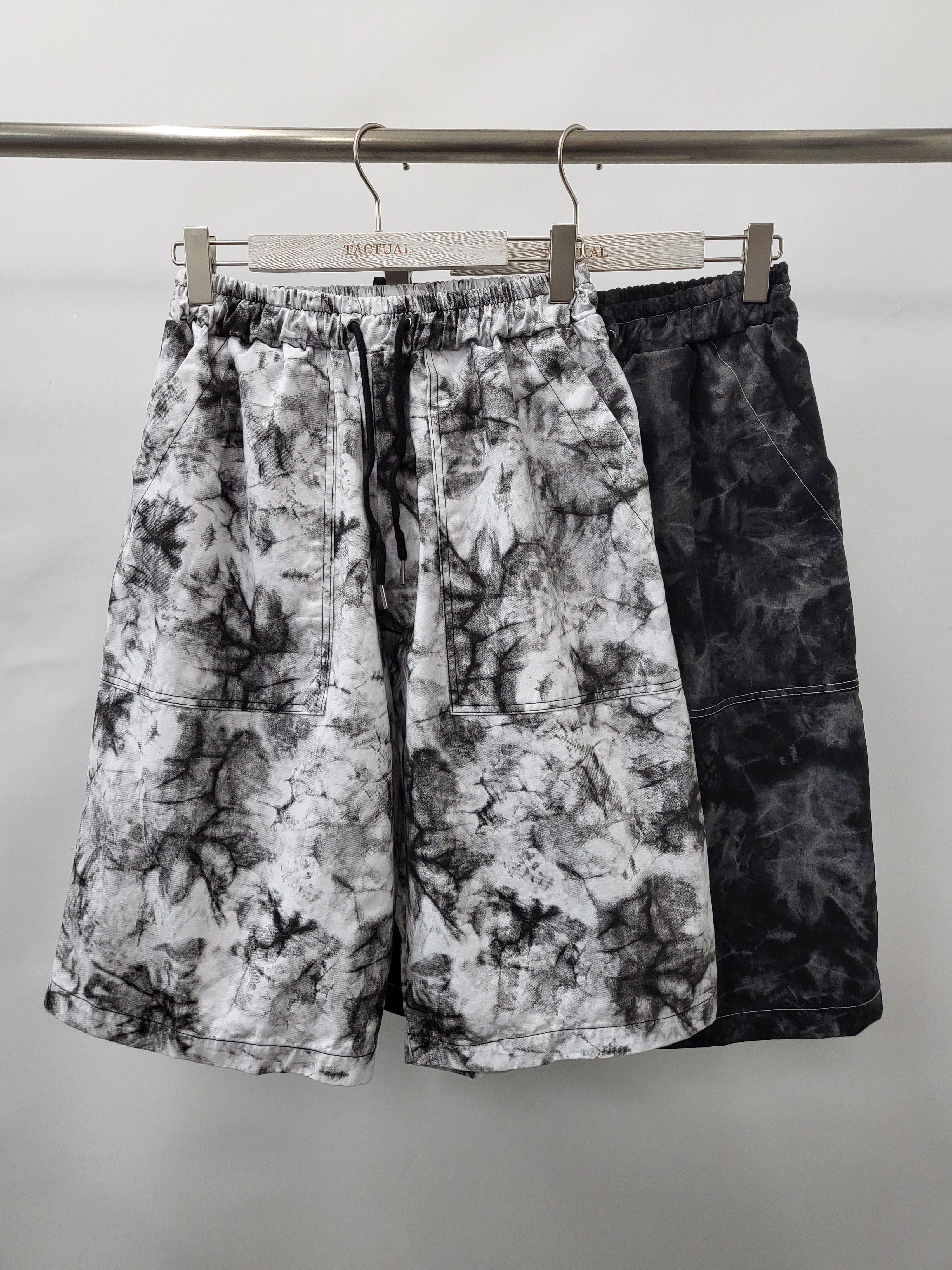 拼皮袋紮染短褲 P2353