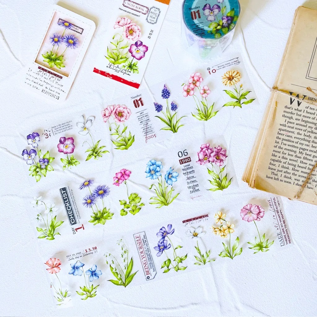 Sonia ． 5.5cm透明PET膠帶 花卉  <整捲/分裝>