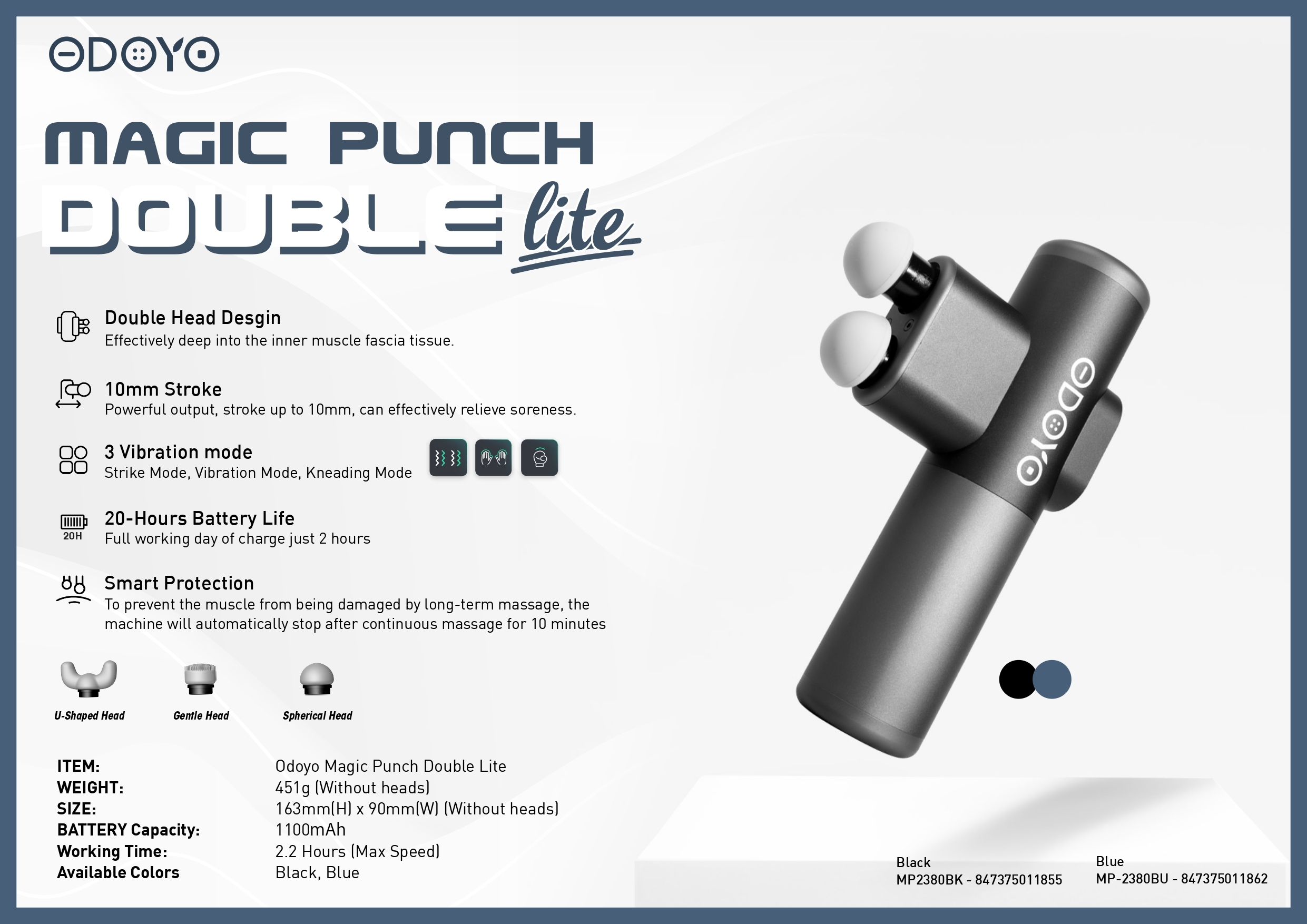 ODOYO - Magic Punch Double Lite Portable Massage Gun