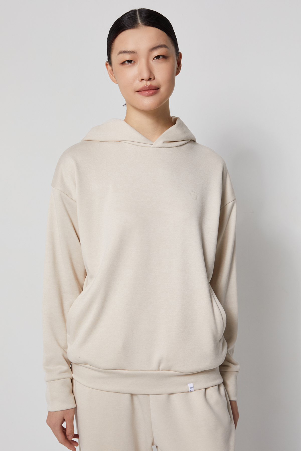 LAZEE 魚鱗布帽T UNISEX（燕麥）