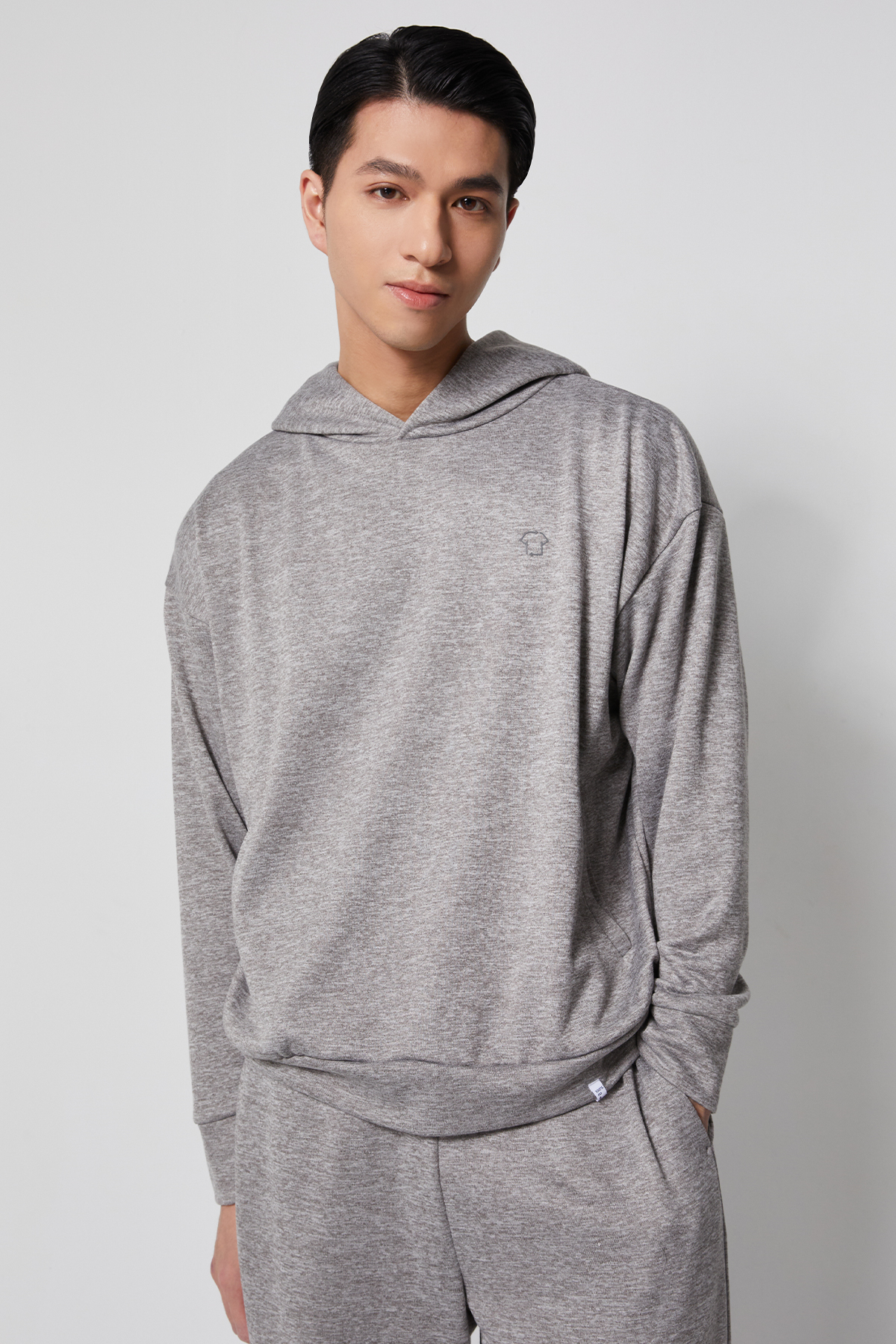 LAZEE 魚鱗布帽T UNISEX（麻灰）