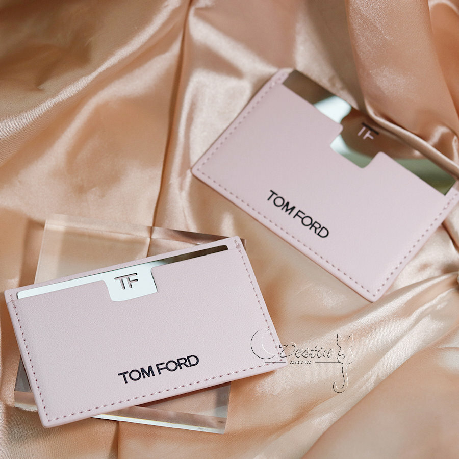 Tom Ford 隨身雙面化妝鏡粉紅色品牌小物附皮套彩妝鏡子粉色禁忌玫瑰粉